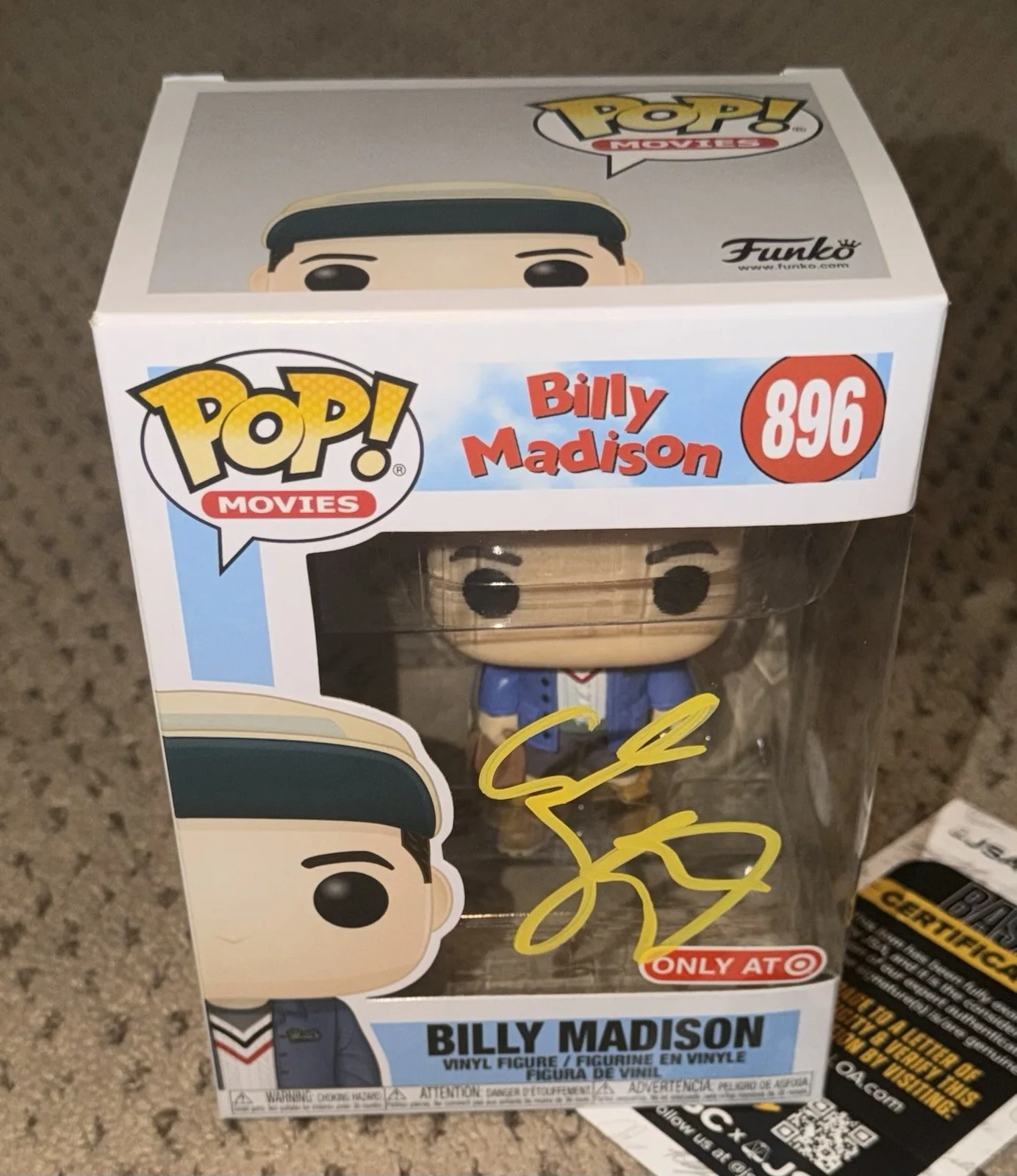 ADAM SANDLER SIGNED FUNKO POP JSA AUTOGRAPH BILLY MADISON, image 2