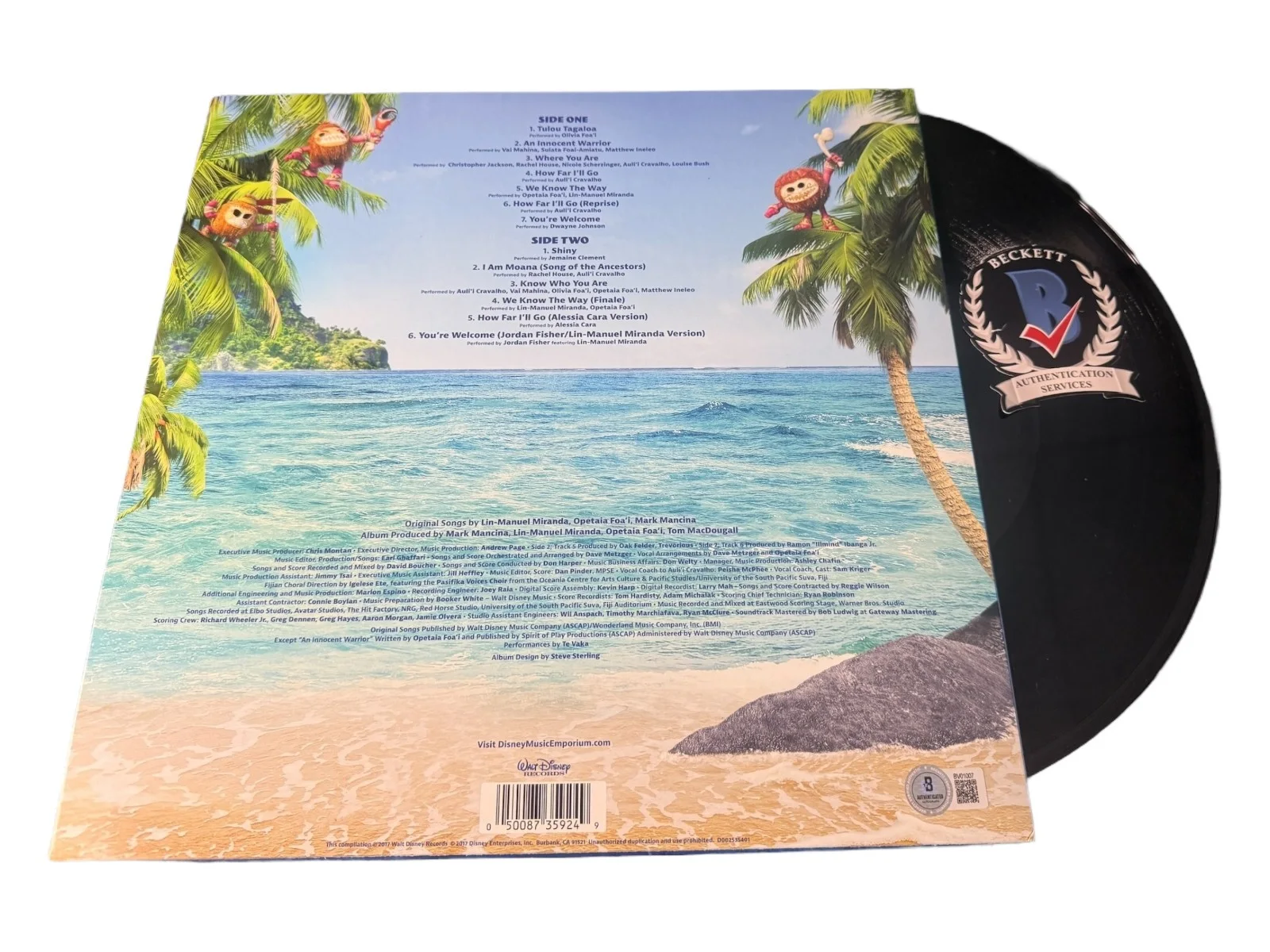 AILI'I CRAVALHO — AILI'I CRAVALHO SIGNED AUTOGRAPH MOANA VINYL SOUNDTRACK BECKETT BAS DISNEY, image 2