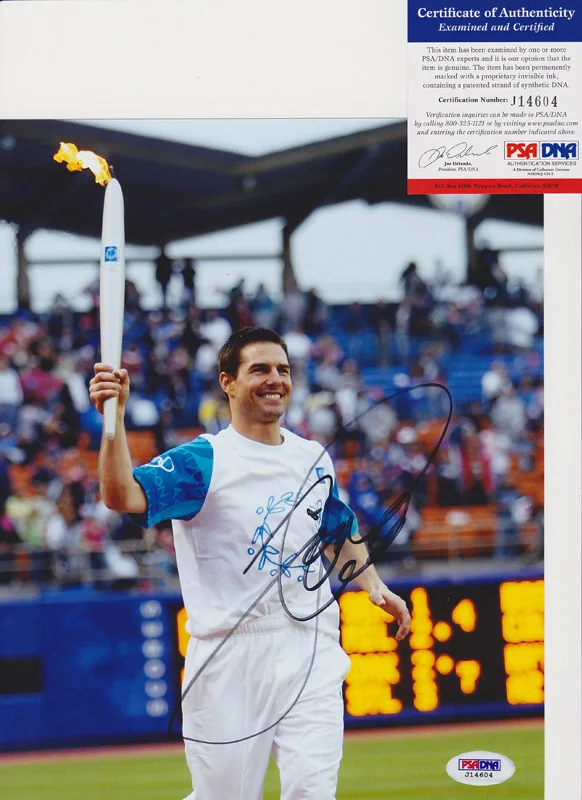 Tom Cruise — Tom Cruise Top Gun Olympics Signed Autograph 8x10 Photo PSA/DNA COA