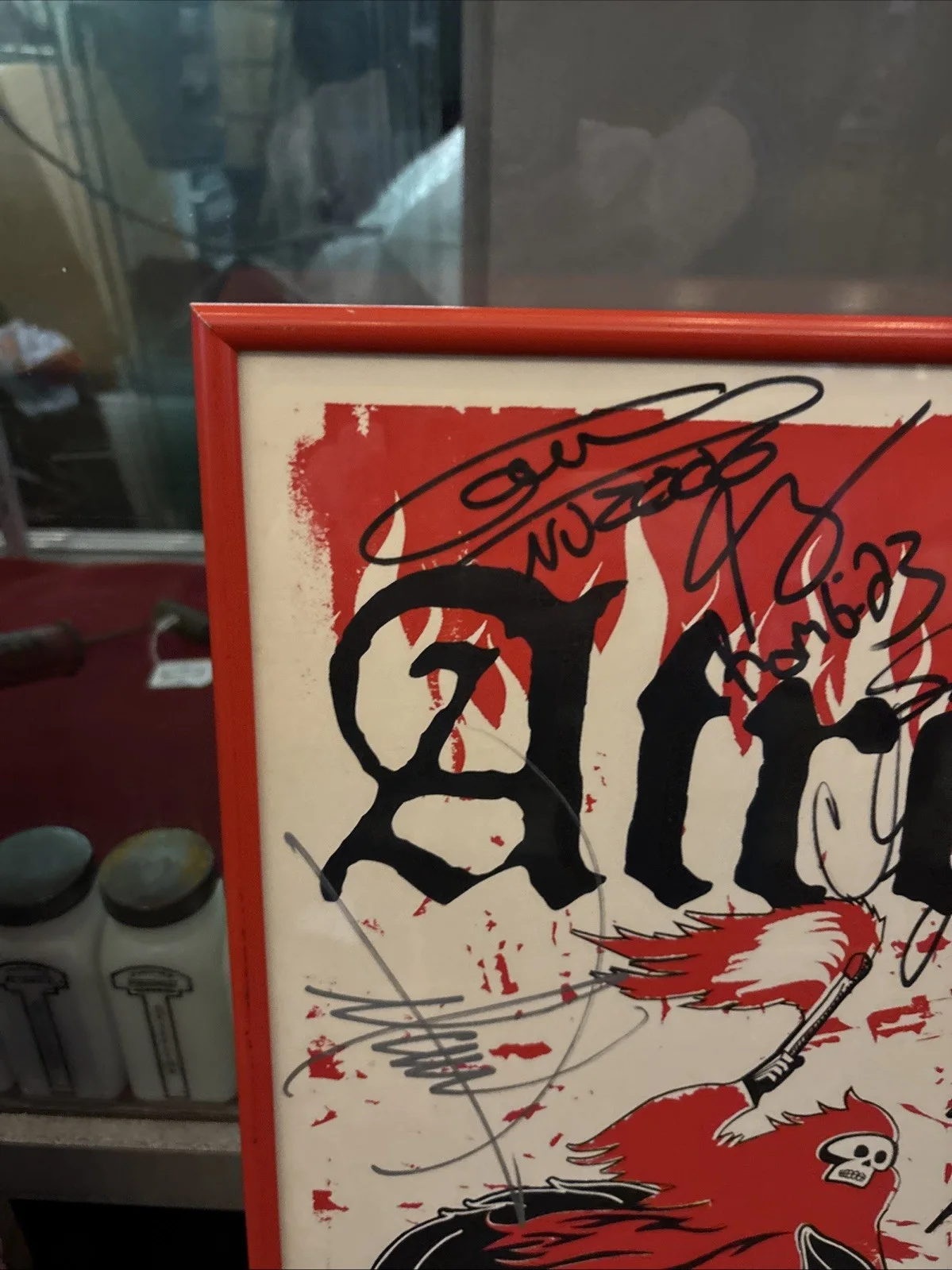 ATREYU 2005 NY GIG POSTER SIGNED BY ATREYU AND NORMA JEAN glass framed 83 of 100, изображение 3