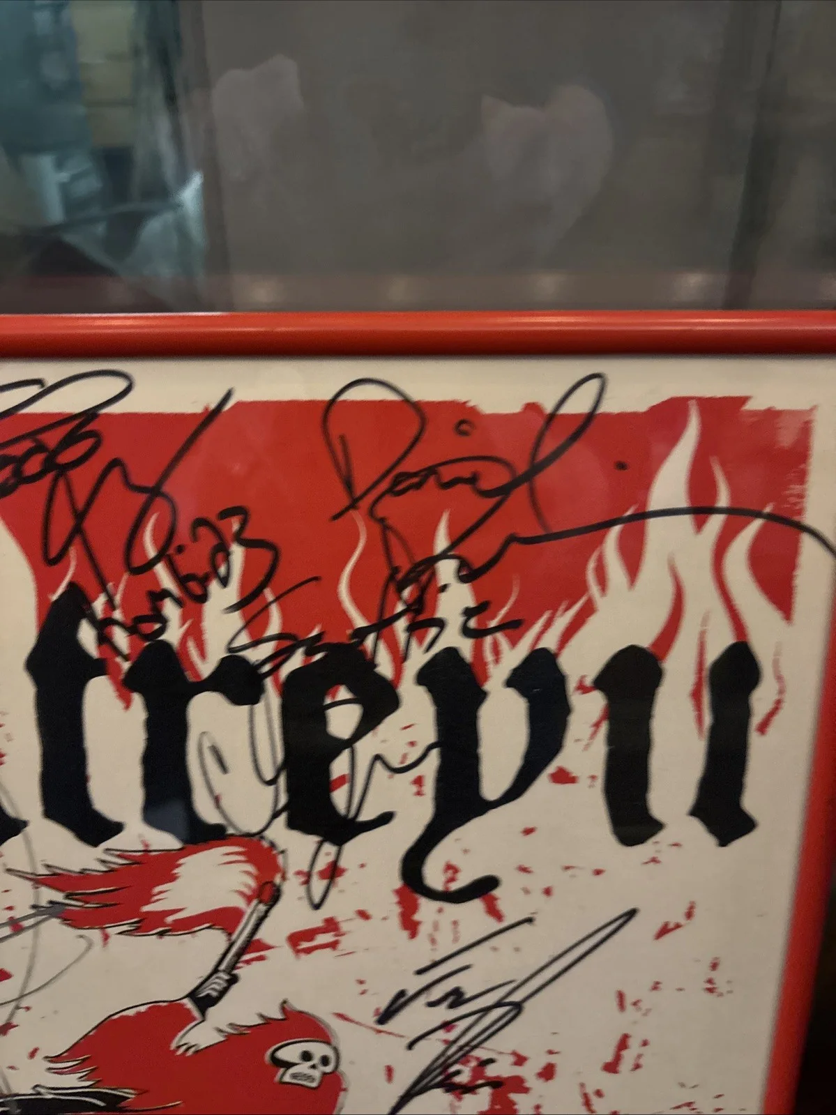 ATREYU 2005 NY GIG POSTER SIGNED BY ATREYU AND NORMA JEAN glass framed 83 of 100, изображение 4