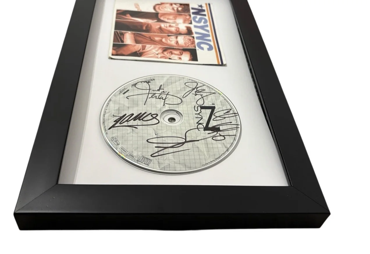 *NSYNC SIGNED AUTOGRAPH SELF TITLED FRAMED & MATTED CD JUSTIN TIMBERLAKE +4 RARE, image 3
