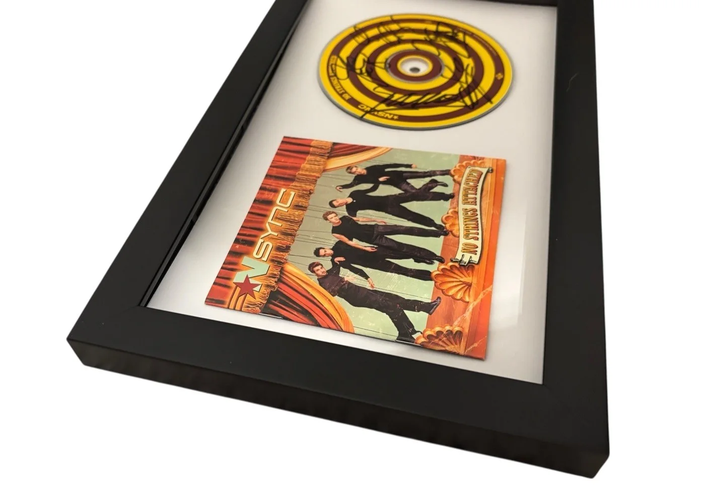 *NSYNC SIGNED AUTOGRAPH NO STRINGS ATTACHED FRAMED CD JUSTIN TIMBERLAKE +4 *RARE, image 2