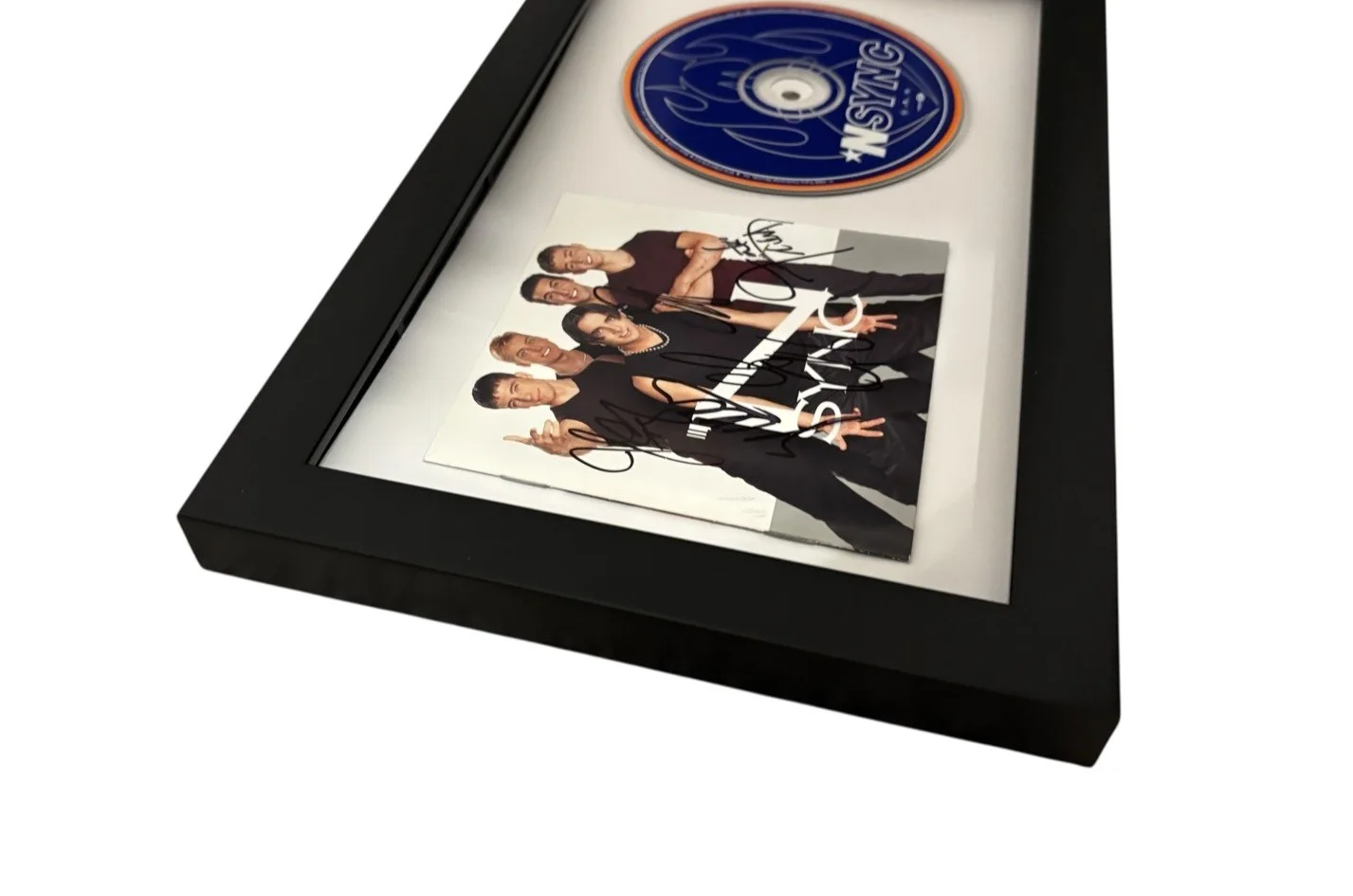 *NSYNC SIGNED AUTOGRAPH SELF TITLED FRAMED & MATTED CD JUSTIN TIMBERLAKE +4 RARE, image 2