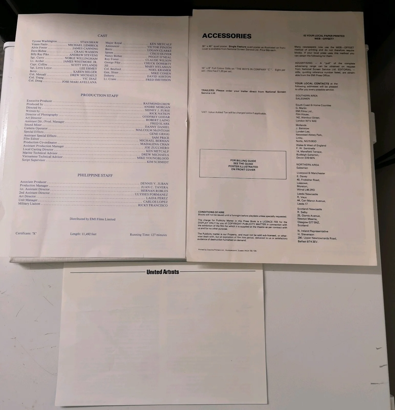Vintage The Boys In Company C Film Campaign Leaflets & One Other 1970's, изображение 2