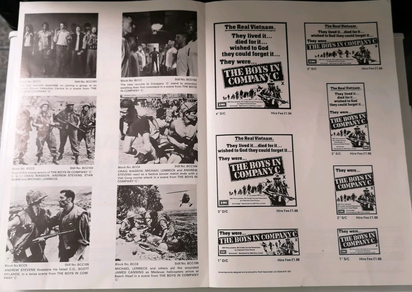 Vintage The Boys In Company C Film Campaign Leaflets & One Other 1970's, изображение 3