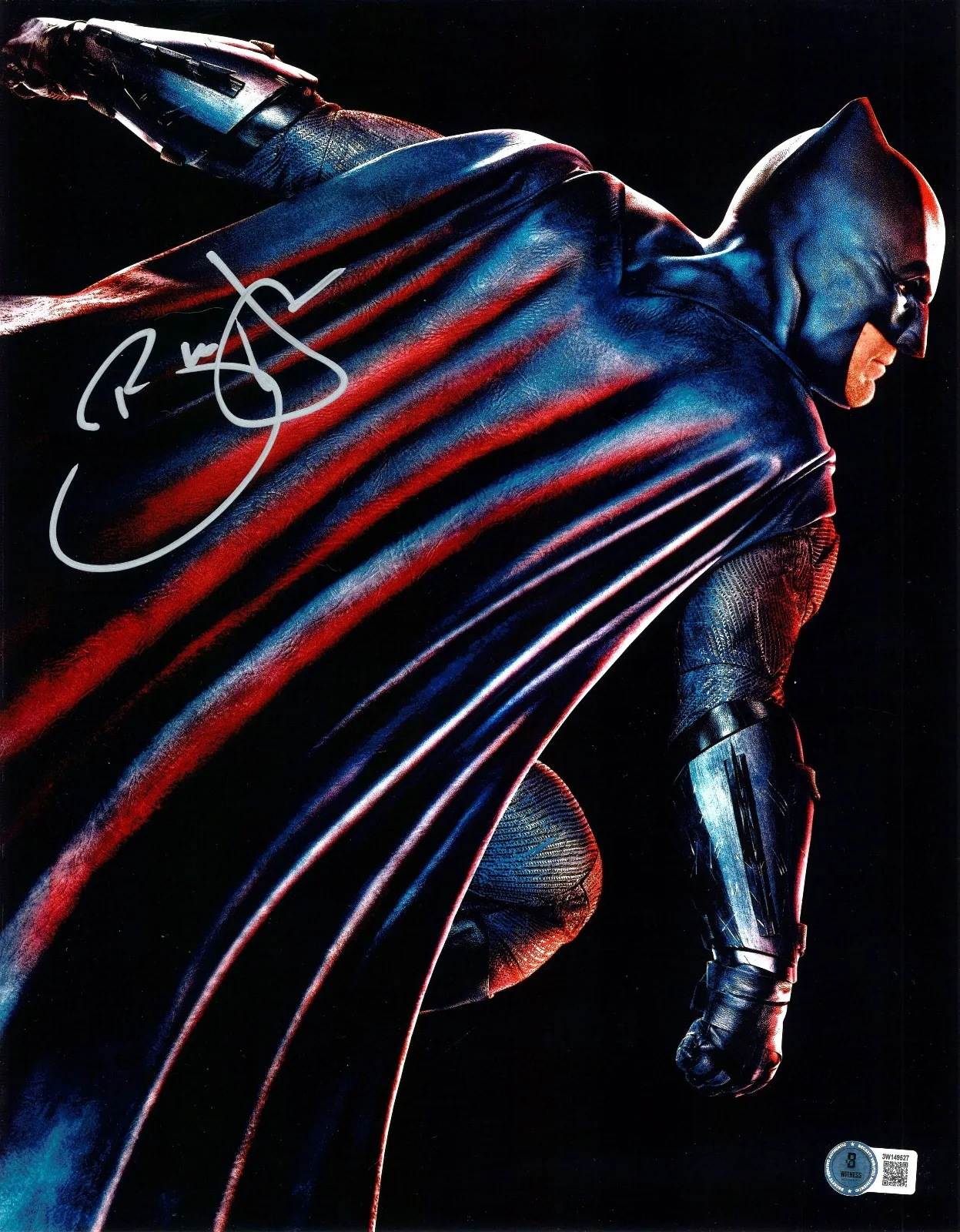 BEN AFFLECK — BEN AFFLECK SIGNED AUTO JUSTICE LEAGUE 11X14 METALLIC PHOTO BAS BECKETT BATMAN