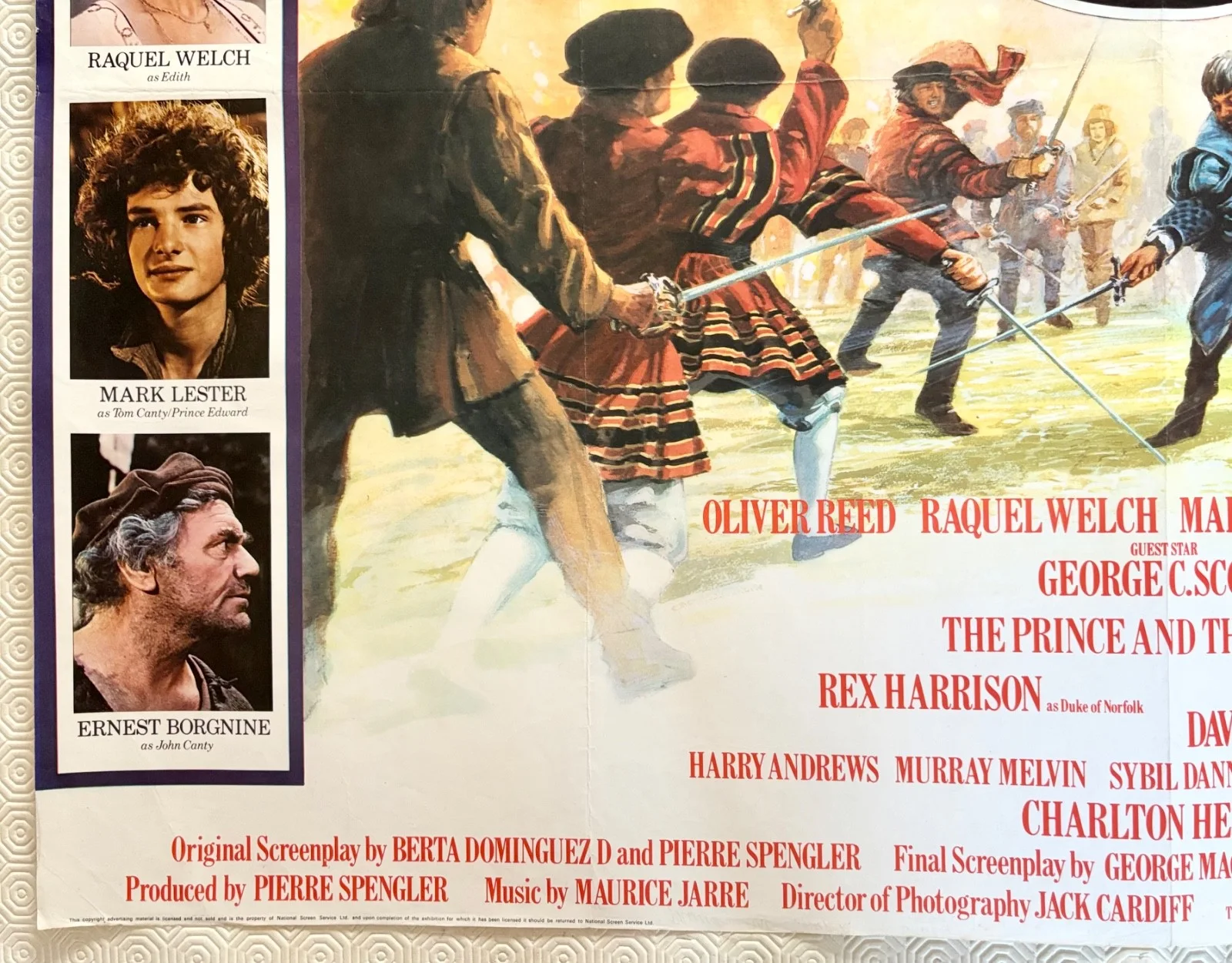 The Prince and The Pauper Original 1977 Quad Poster Oliver Reed Tom Beauvais art, изображение 2