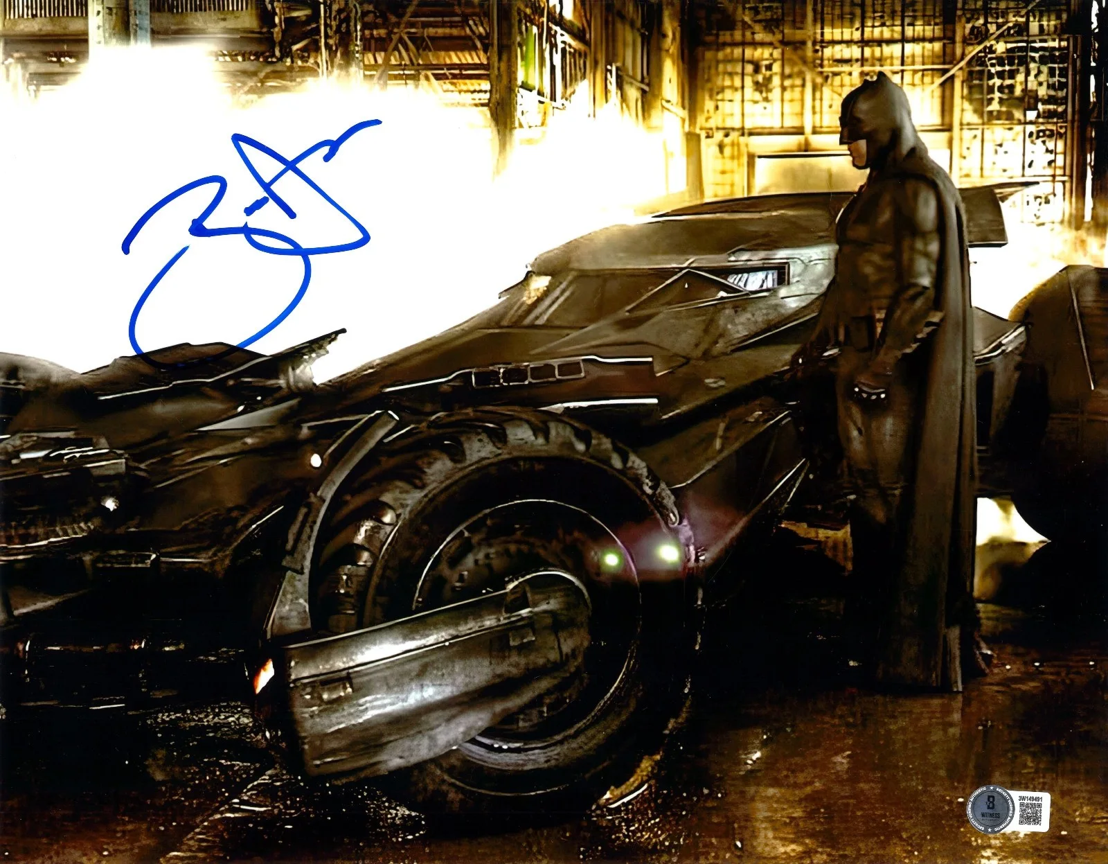 BEN AFFLECK — BEN AFFLECK SIGNED AUTOGRAPH BATMAN V SUPERMAN 11X14 METALLIC PHOTO BAS BECKETT