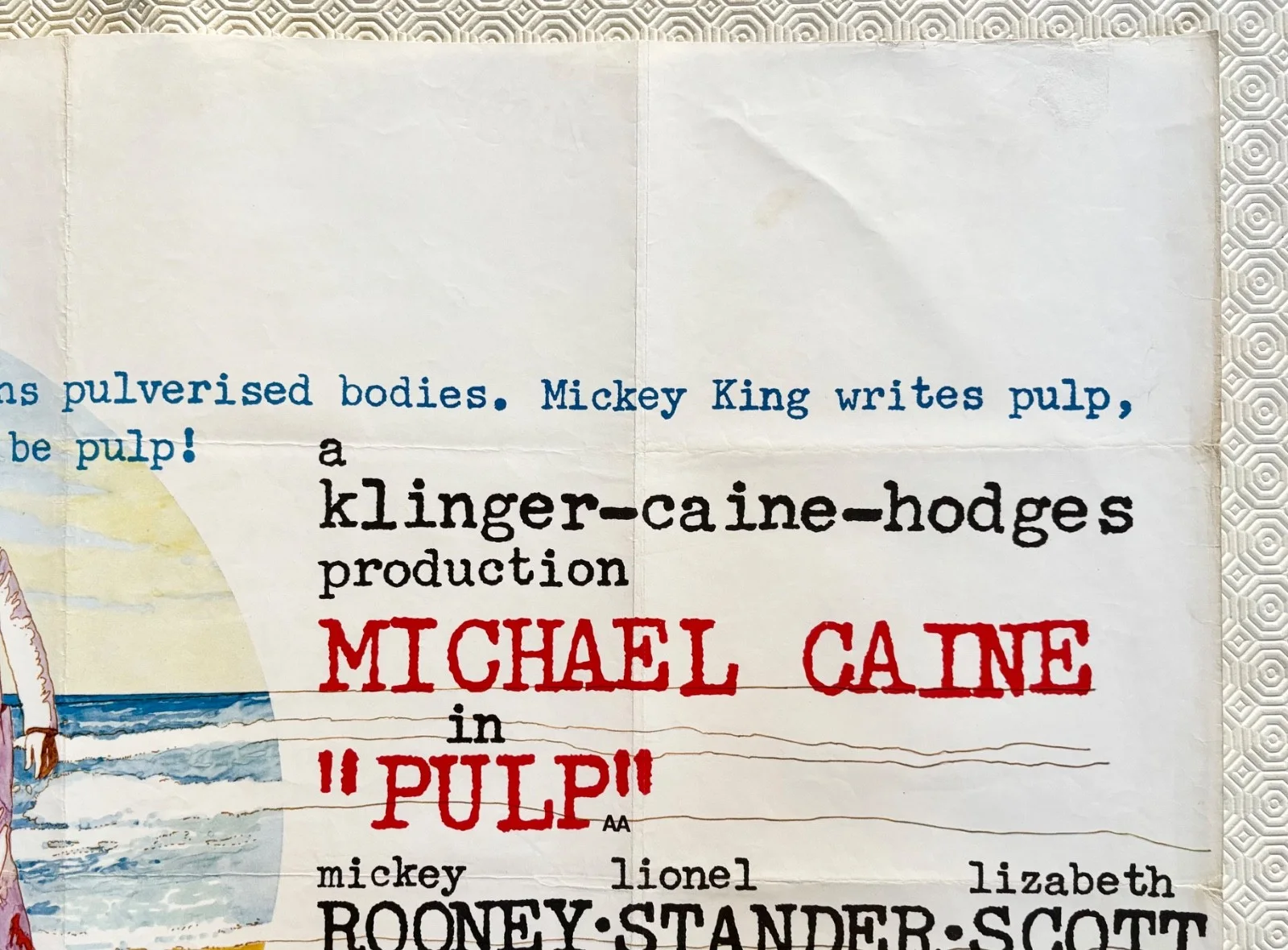 Pulp Original 1972 Quad Poster Michael Caine Mickey Rooney Mike Hodges, изображение 4