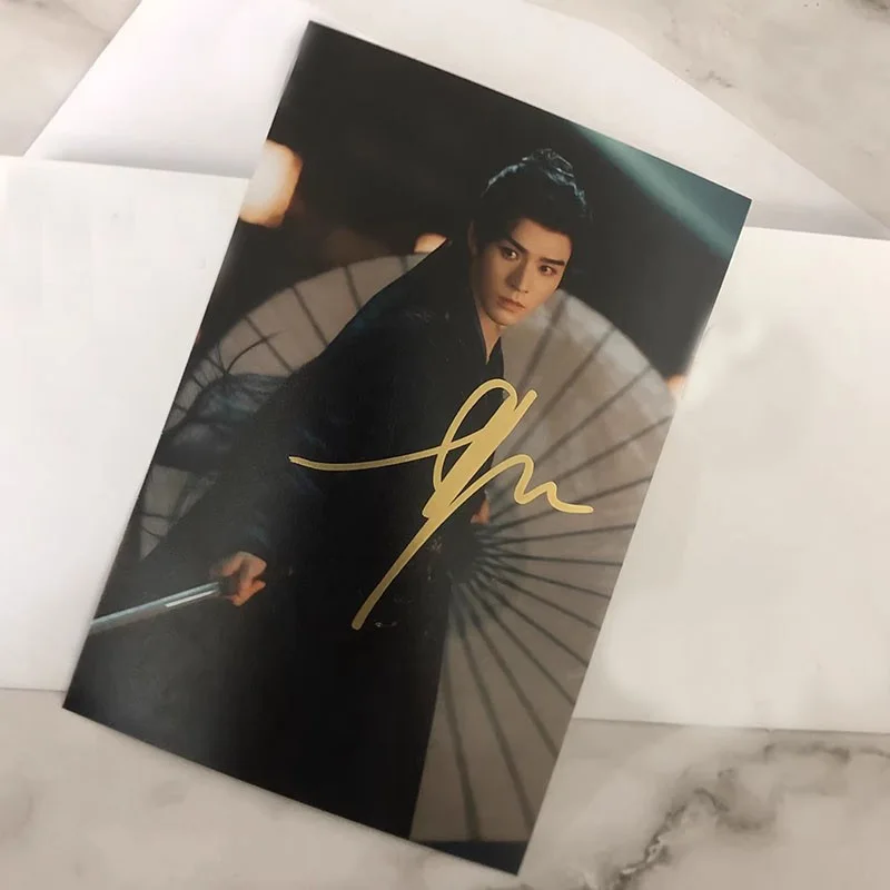 Chinese 暗河传 Blood River Gong Jun Peng Xiaoran Signed Autographed Photo, image 3