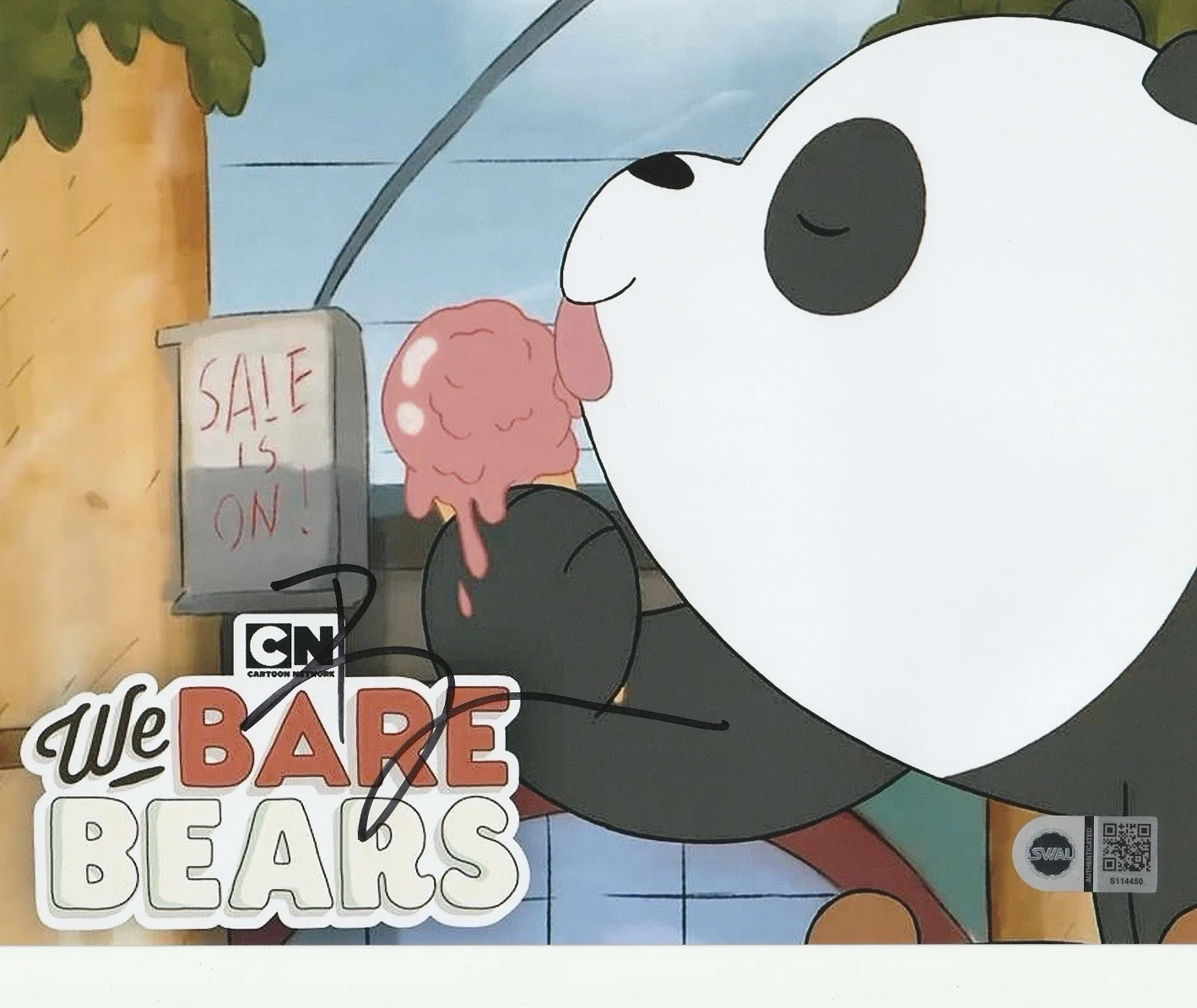 Bobby Moynihan — Bobby Moynihan we bare bears Panda Signed 8x10 Photo SWAU COA Authen 4