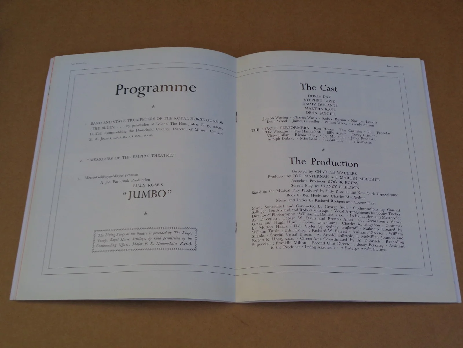 Doris Day - Jumbo - 1962 UK Gala Opening New Empire, Leicester Square Brochure, image 4