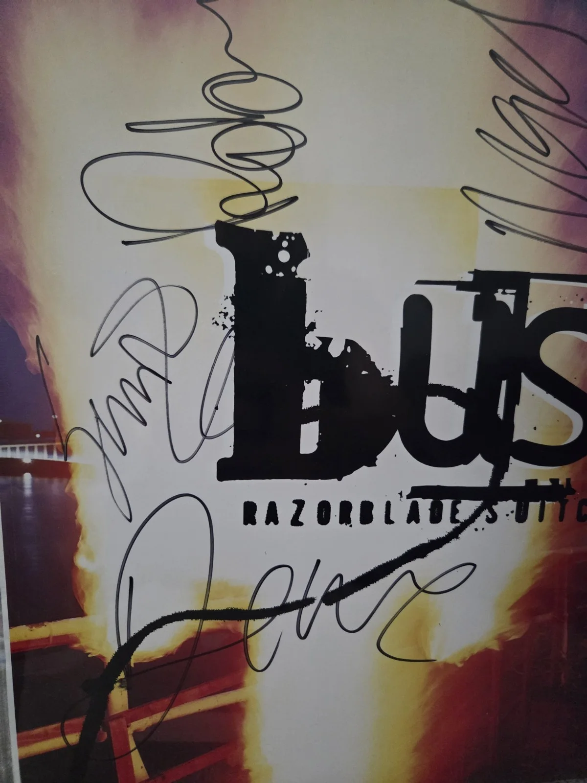 Bush Signed 12x12 Poster Flat Razorblade Suitcase Promo All 4 OG Tpa Guaranteed, image 3