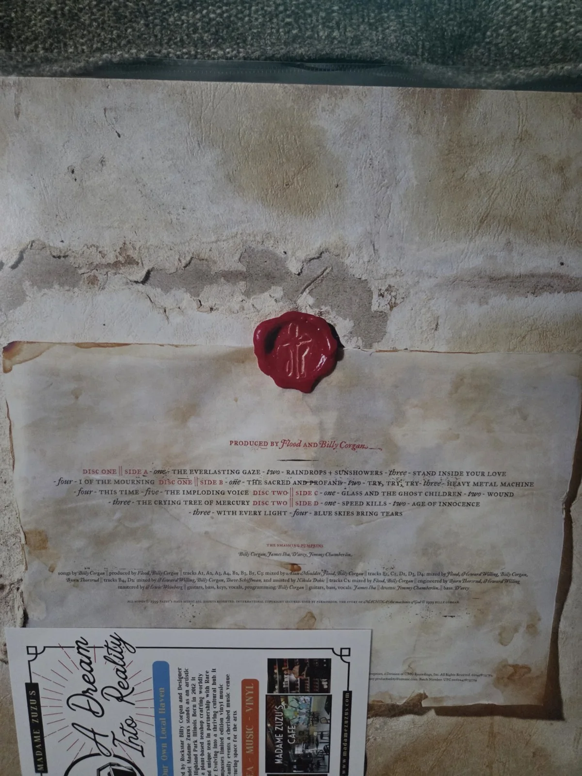 The SMASHING PUMPKINS BILLY CORGAN Signed MACHINA VINYL 2025 MARTHA'S MUSIC. NEW, изображение 5