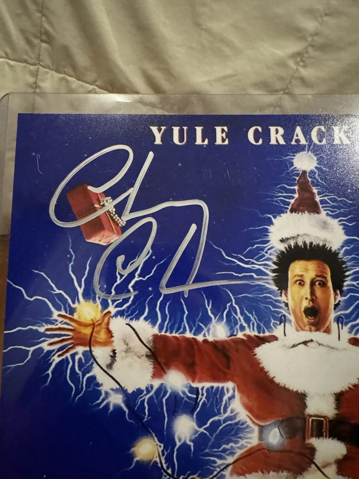 Christmas Vacation Poster 11x17 Signed Chevy Chase + Randy Quaid Beckett Cert, image 2