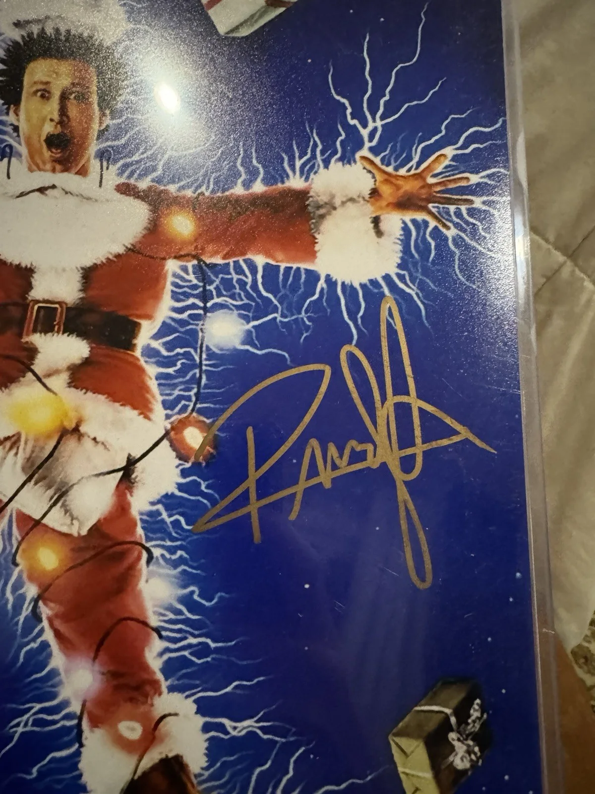 Christmas Vacation Poster 11x17 Signed Chevy Chase + Randy Quaid Beckett Cert, image 3