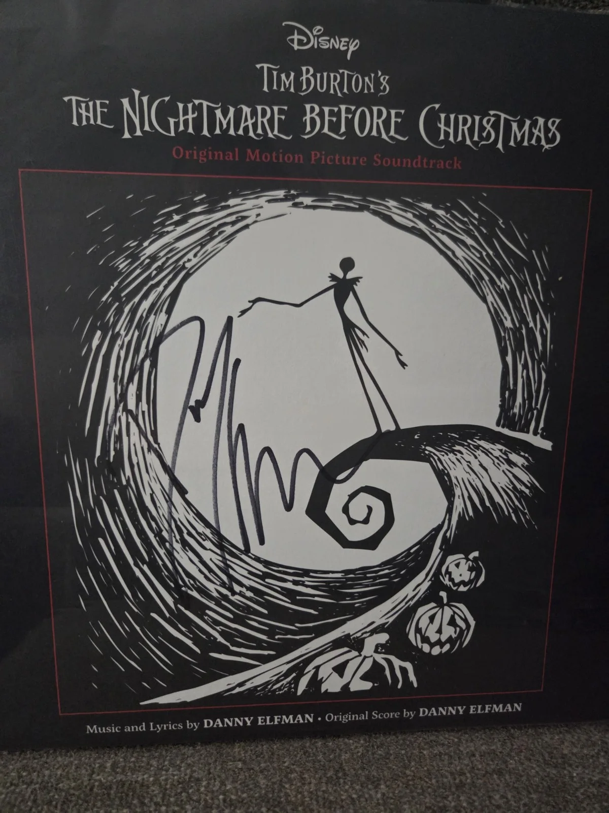 Danny Elfman Signed T.N.B.C. 2lp Lim. Ed Zoetrope Pic Disc Vinyl RACC Purchased, image 3