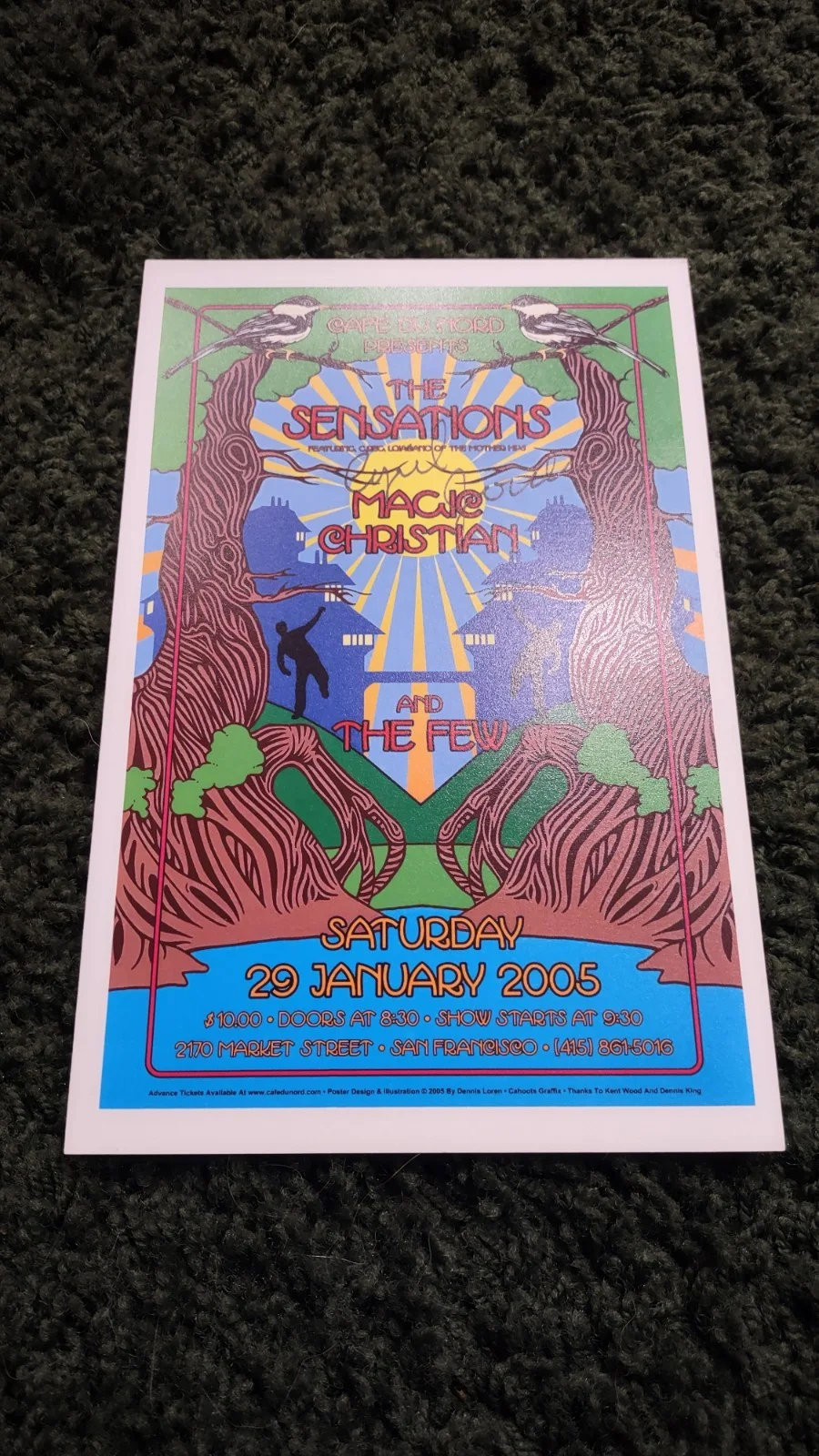 Flamin' Groovies - Color Handbill 5 X 8 Signed By Cyril Jordan, изображение 2