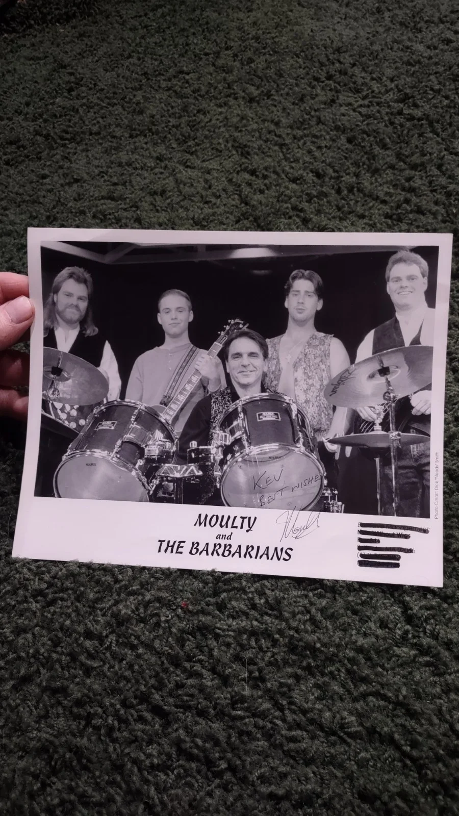 The Barbarians - B & W 8 X 10 Signed By Moulty, The Drummer, image 2