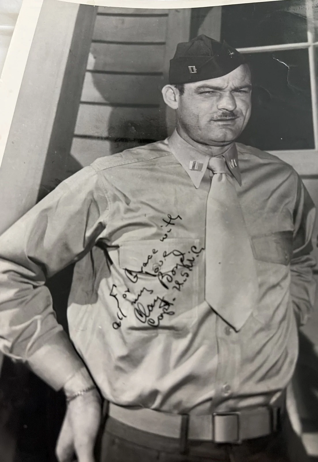 Robert Ryan Clay Boyd Capt. USMC 8x10 B&W Signed Glossy Photo “Marine Raiders”, изображение 2