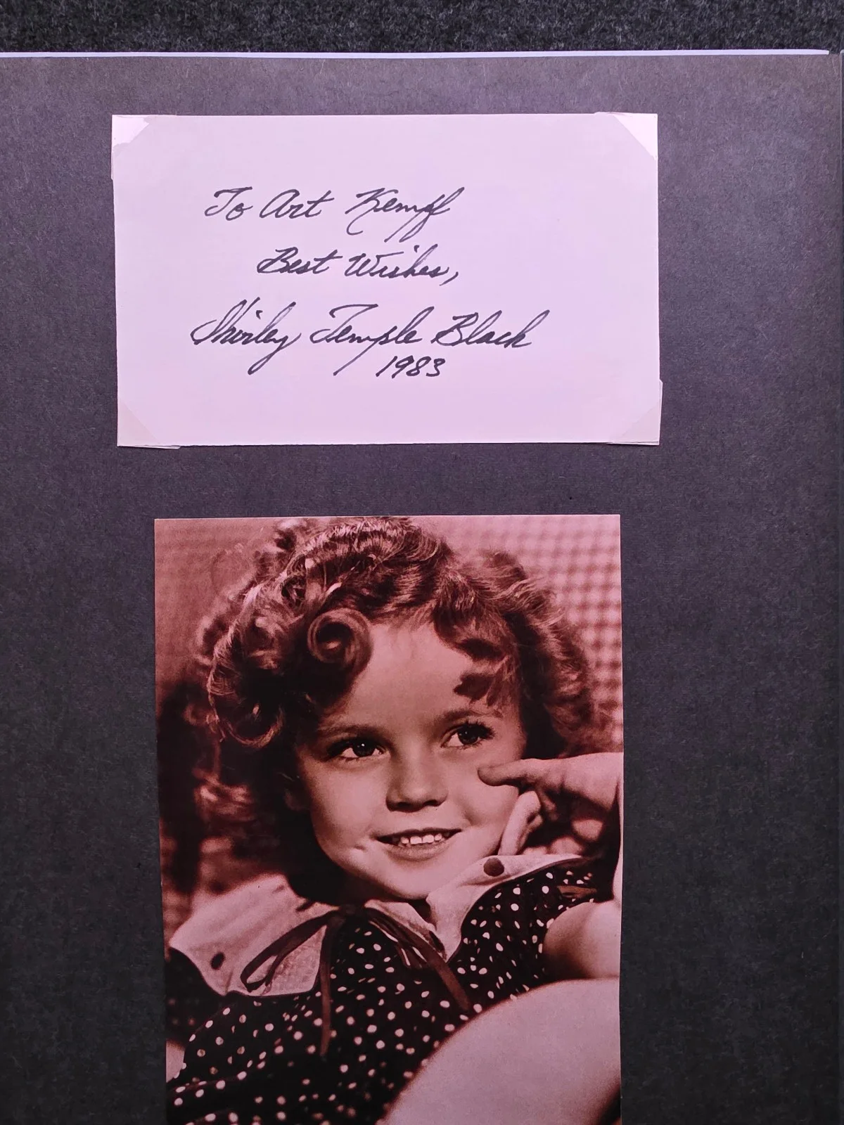 Shirley Temple — Shirley Temple Signed 3” x 5” Card Personalized with Envelope (Signature Not Aut