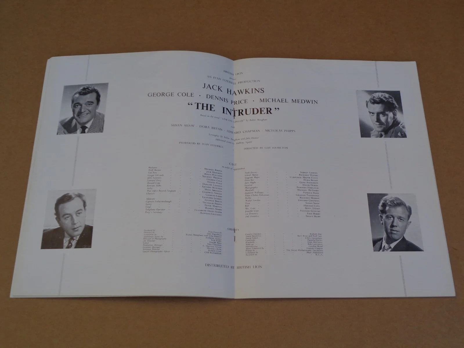 Jack Hawkins/George Cole - The Intruder - 1953 UK World Premiere Brochure, изображение 2