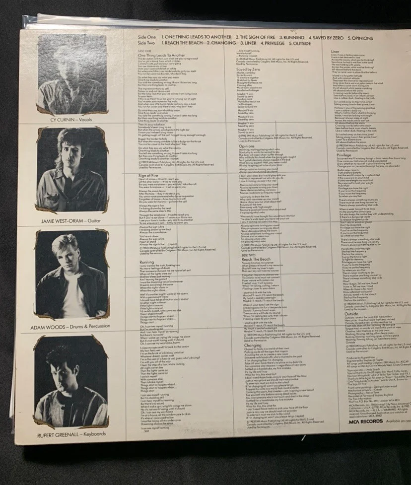 The Fixx Band Signed LP Vinyl Photo Pic Auto Reach The Beach, image 2
