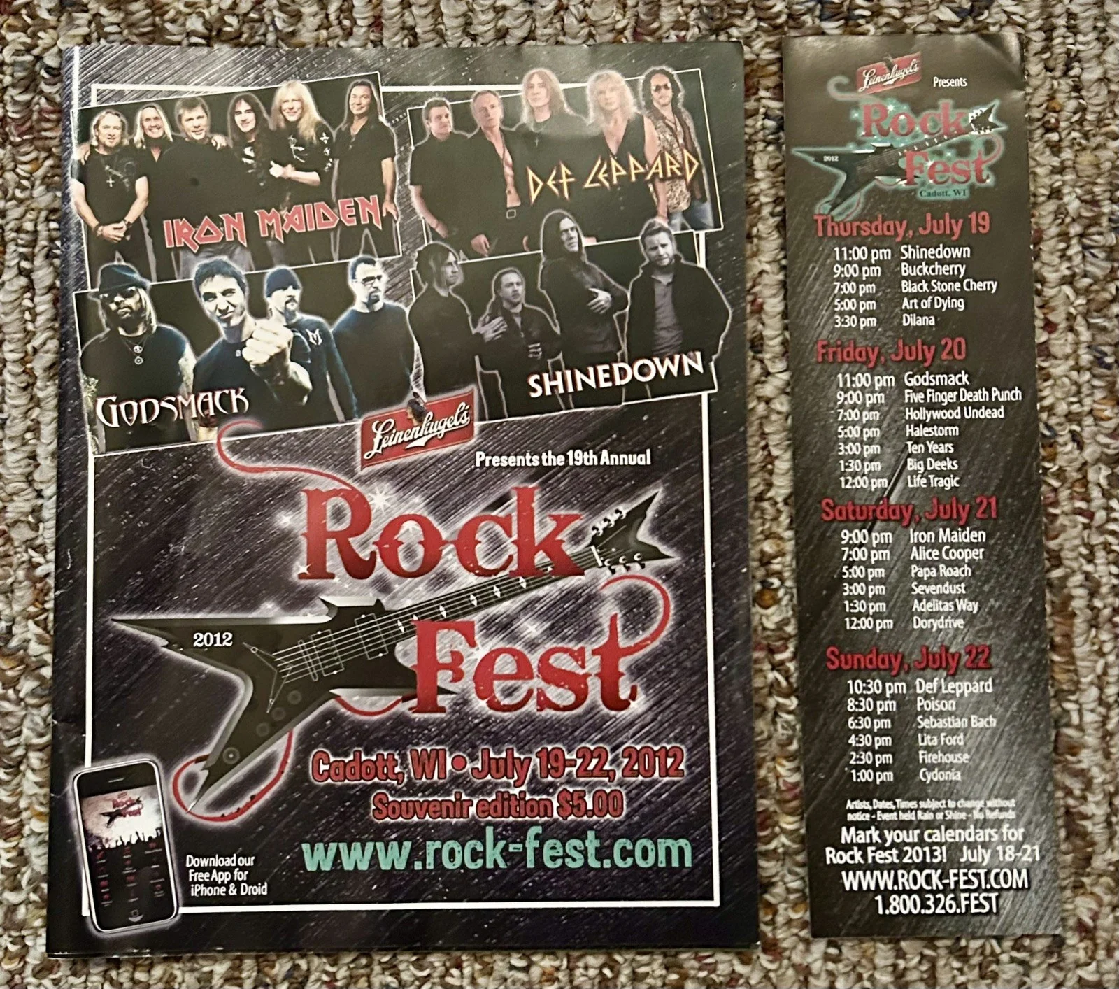 Sevendust Program Page from Rockfest Cadott Wi. - Autographed By Full Band, image 3