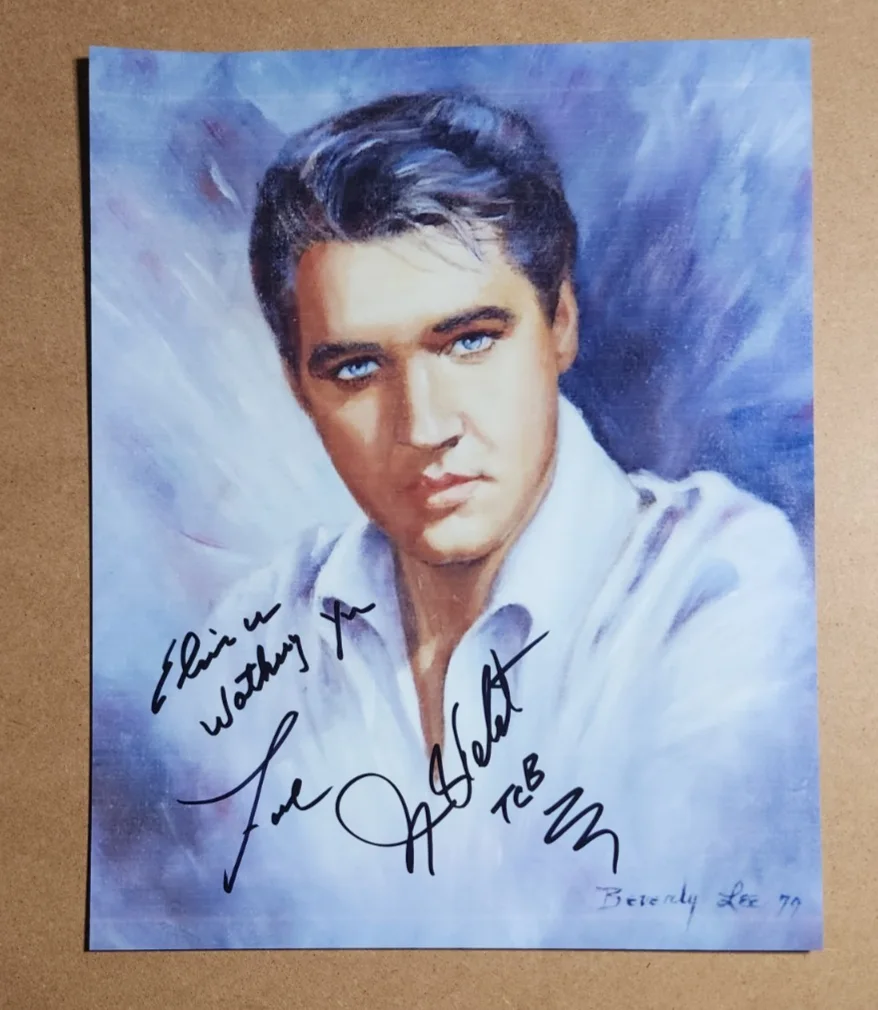 Vtg Photo of ELVIS PRESLEY Autographed / SIGNED by JIMMY VELVET - Art Print 8x10, изображение 2