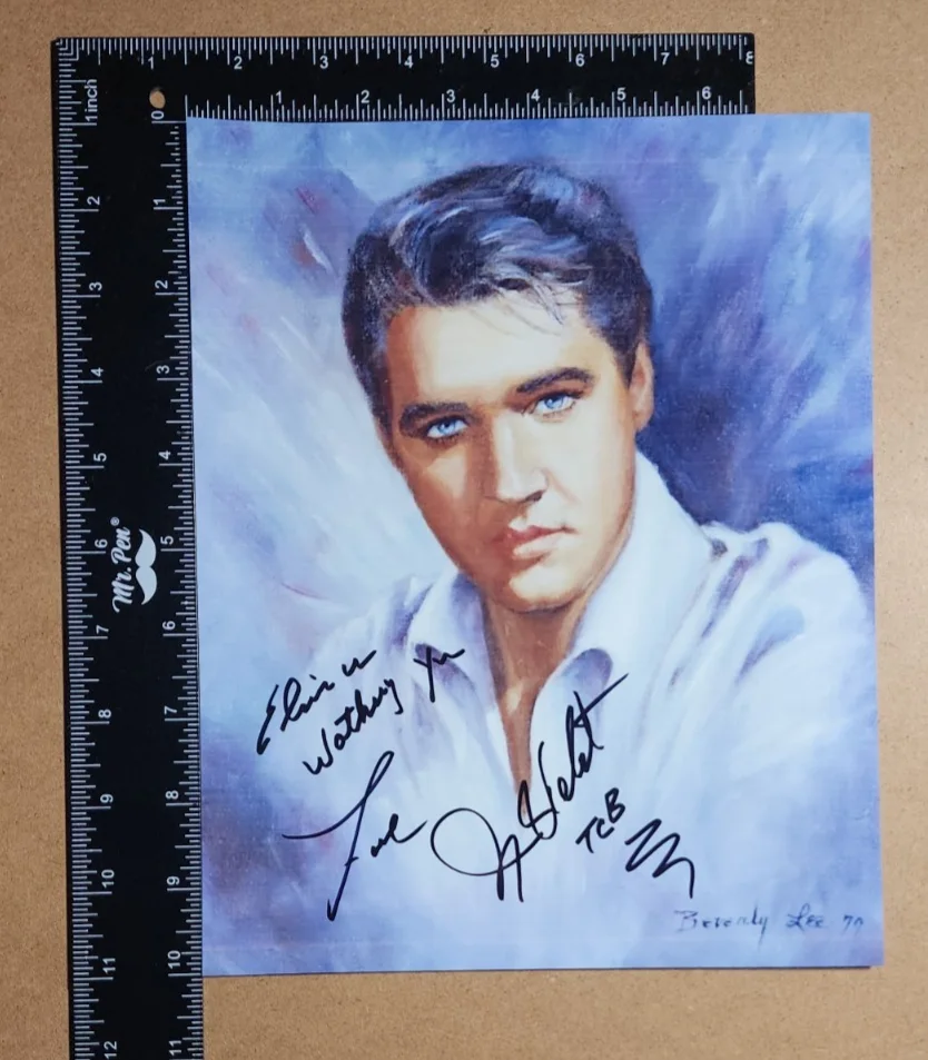 Vtg Photo of ELVIS PRESLEY Autographed / SIGNED by JIMMY VELVET - Art Print 8x10, изображение 5