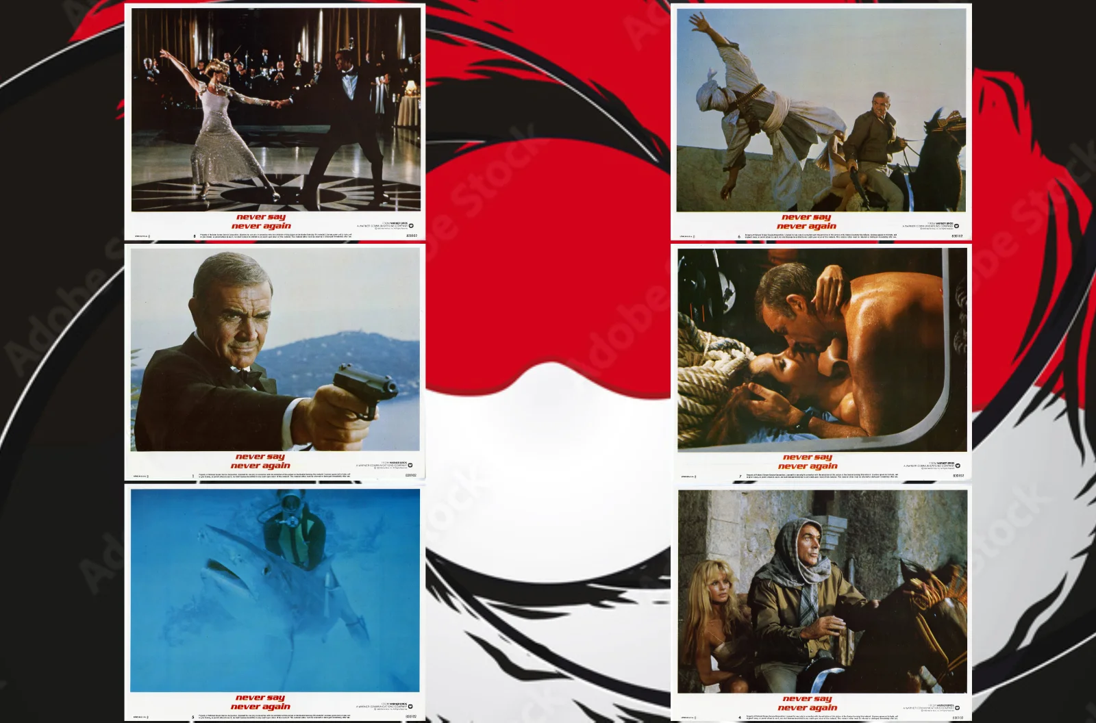 007 Never Say Never Again 1983 8x Postcards Premium Reproduction Lobby Cards, изображение 2