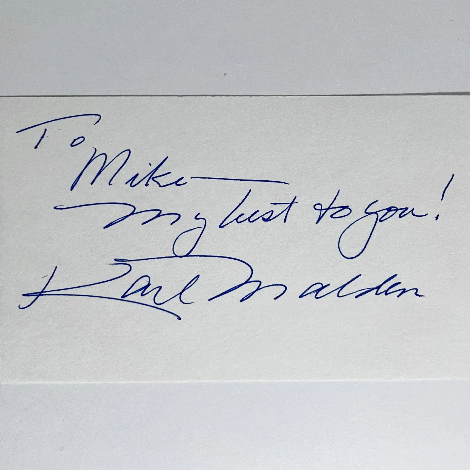 Karl Malden — KARL MALDEN (1912-2008) Signed 3x5 Card / STREETS OF SAN FRANCISCO, Pollyanna