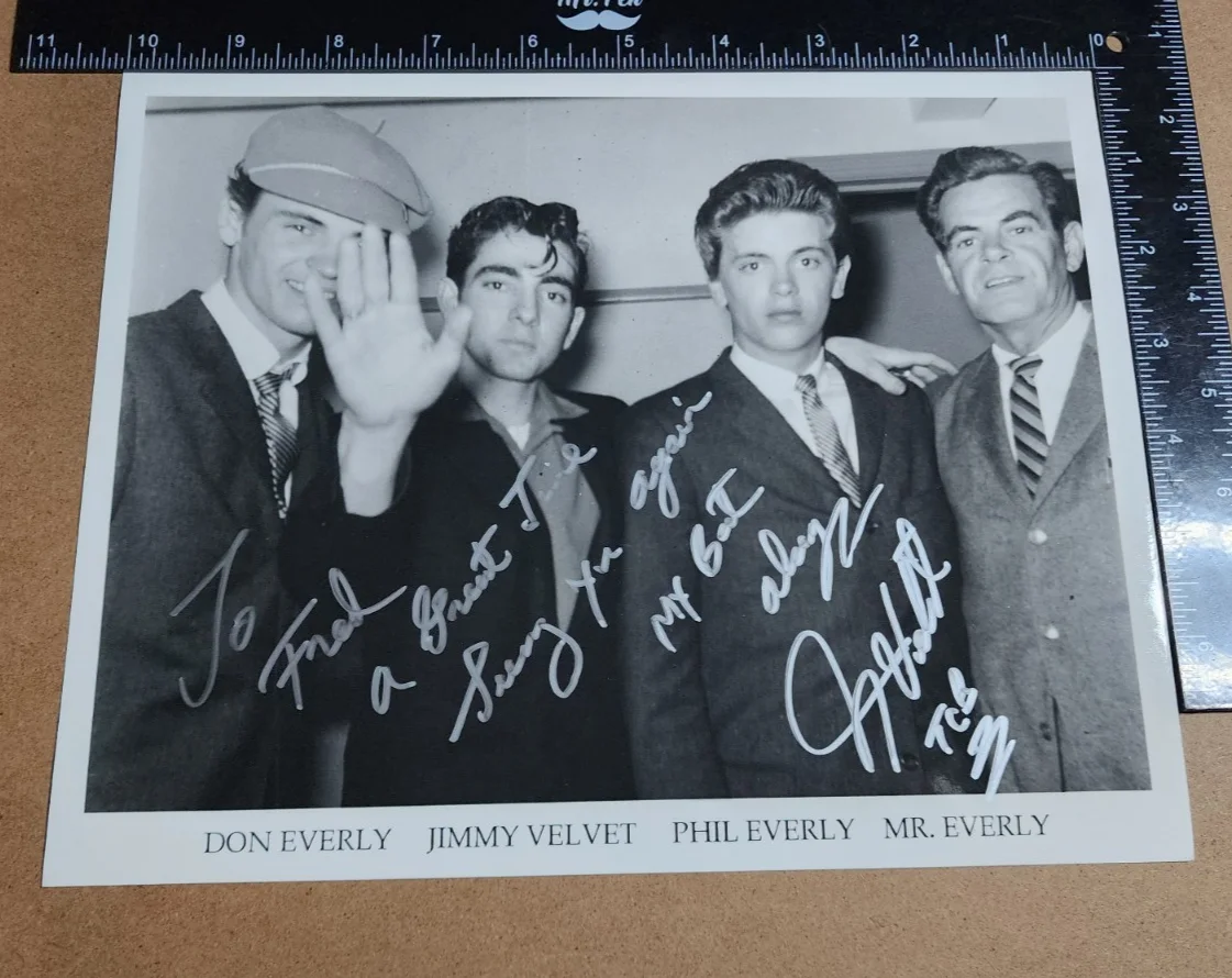 Vtg Photo of JIMMY VELVET & The EVERLY BROTHERS Autographed / SIGNED by Velvet, изображение 4
