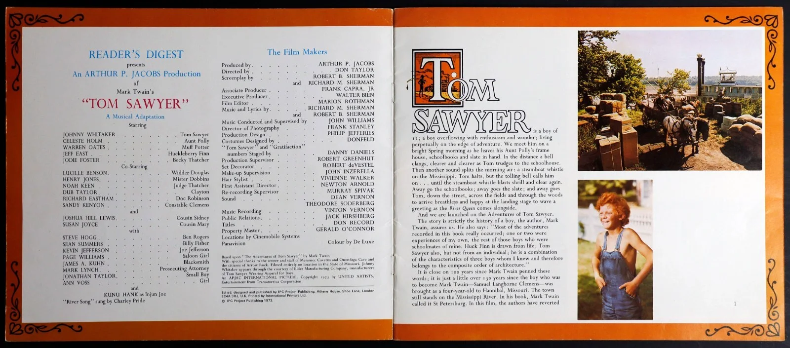 Tom Sawyer ORIGINAL Movie Brochure Celeste Holm Jodie Foster 1973, изображение 2