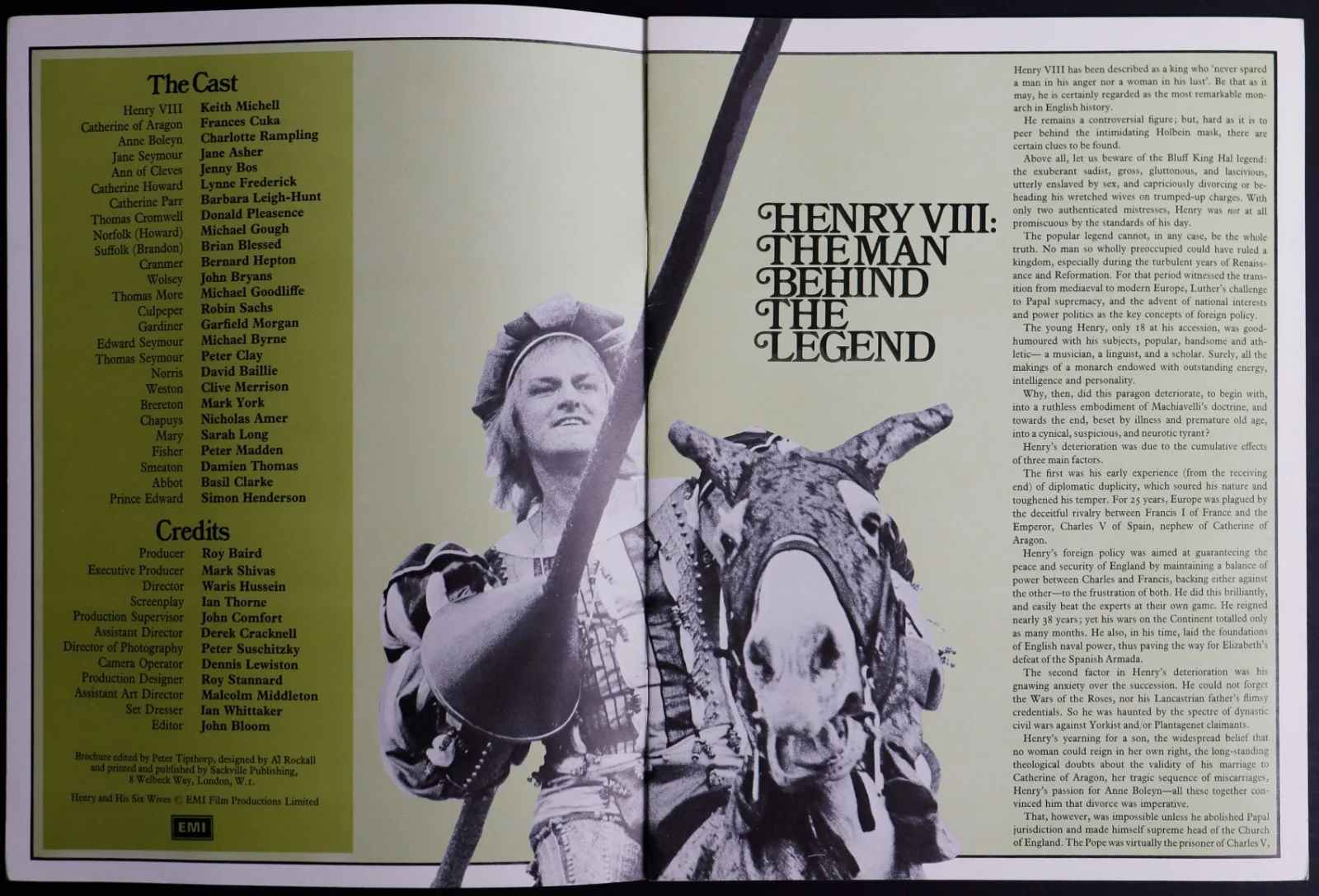 Henry VIII and His Six Wives ORIGINAL Movie Brochure Keith Michell 1972, изображение 2