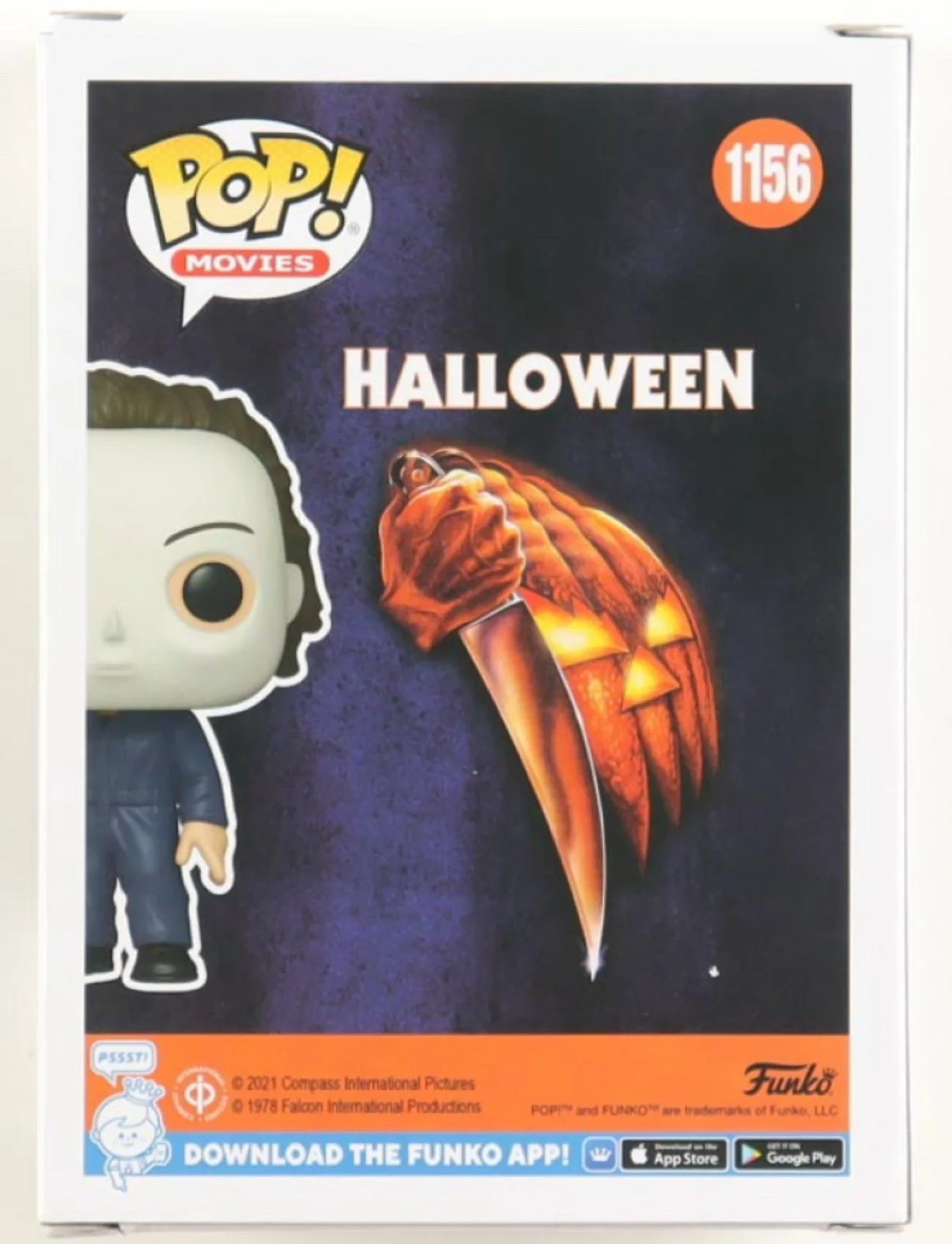 Nick Castle — Nick Castle "The Shape" Michael Myers Signed Halloween Funko Pop #1156 autograph, image 3