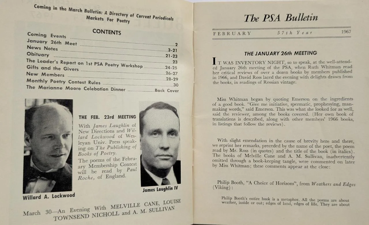 ca. 1967 POETRY SOCIETY OF AMERICA BULLETIN w MARIANNE MOORE AUTOGRAPH etc., изображение 3