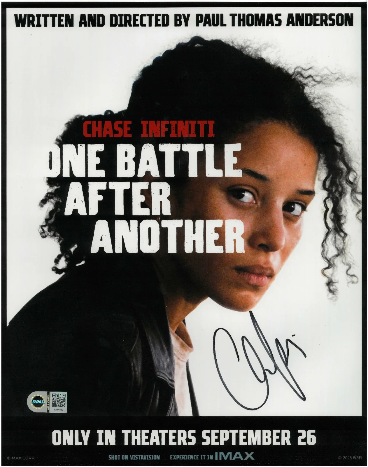 Chase Infiniti — Chase Infiniti Signed 11x14 Photo One Battle After Another SWAU Authenticated