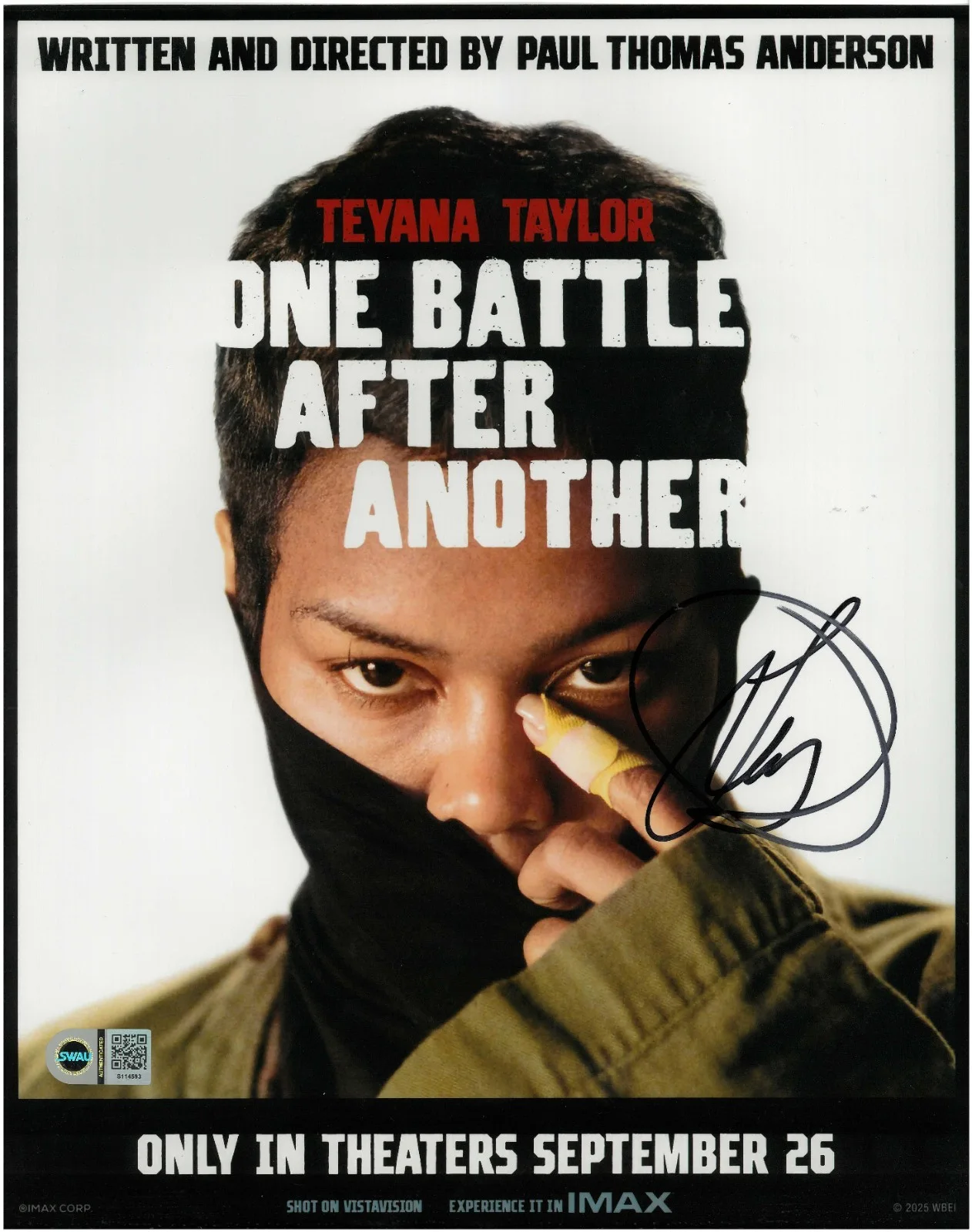 Teyana Taylor — Teyana Taylor Signed 11x14 Photo One Battle After Another SWAU Authenticated