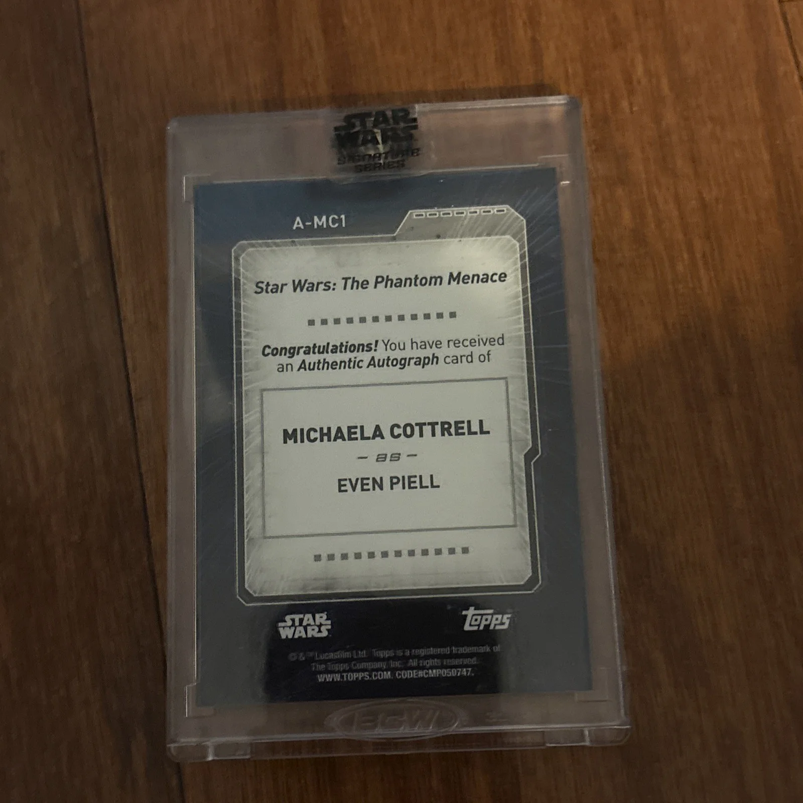 MICHAELA COTTRELL AS EVEN PIELL STAR WARS TOPPS SIGNED AUTOGRAPHED CARD 3/50, image 2