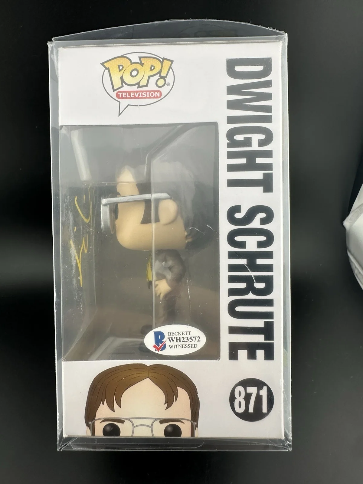 RAINN WILSON — RAINN WILSON DWIGHT SCHRUTE SIGNED THE OFFICE FUNKO FIGURE 871 BECKETT COA 70, изображение 4