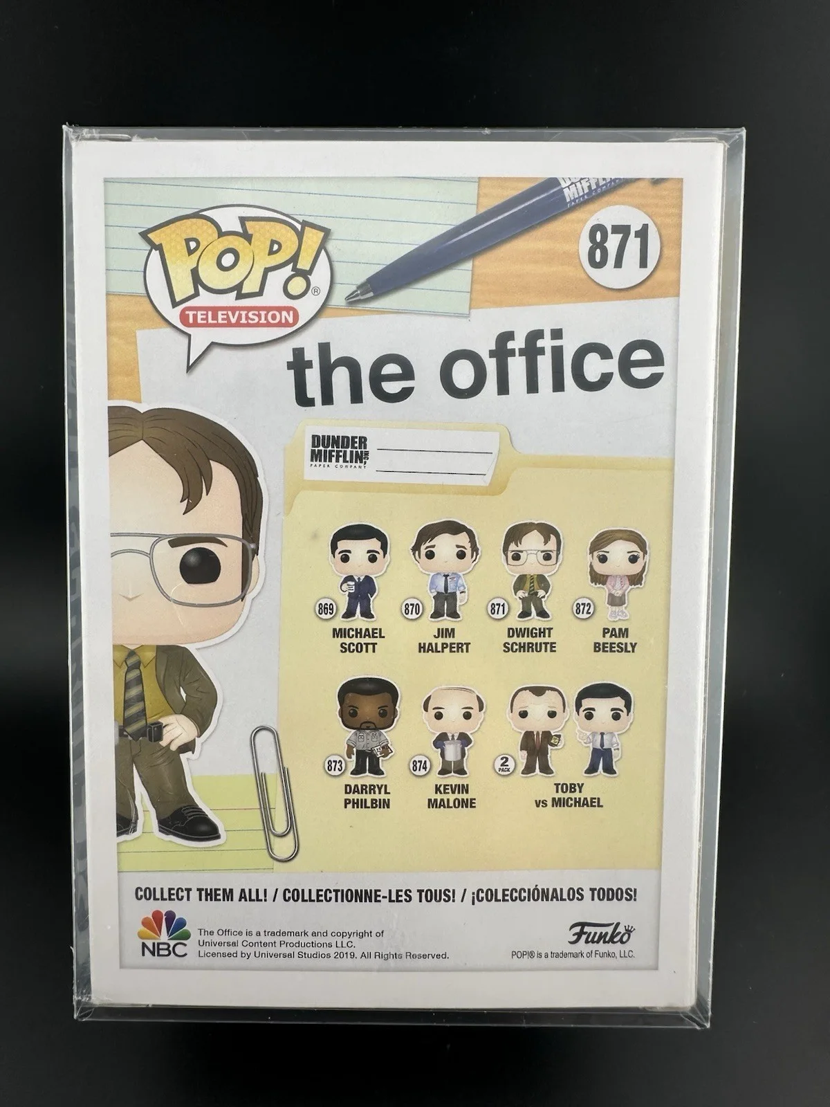 RAINN WILSON — RAINN WILSON DWIGHT SCHRUTE SIGNED THE OFFICE FUNKO FIGURE 871 BECKETT COA 70, изображение 5