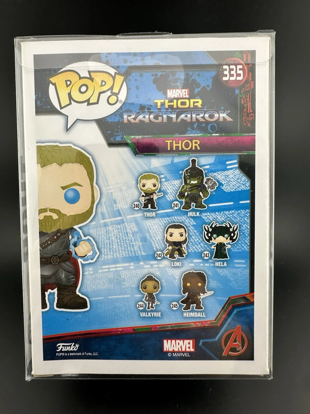 Chris Hemsworth — CHRIS HEMSWORTH Signed THOR 335 Funko Pop MARVEL Avengers Ragnarok SWAU QR COA, image 5