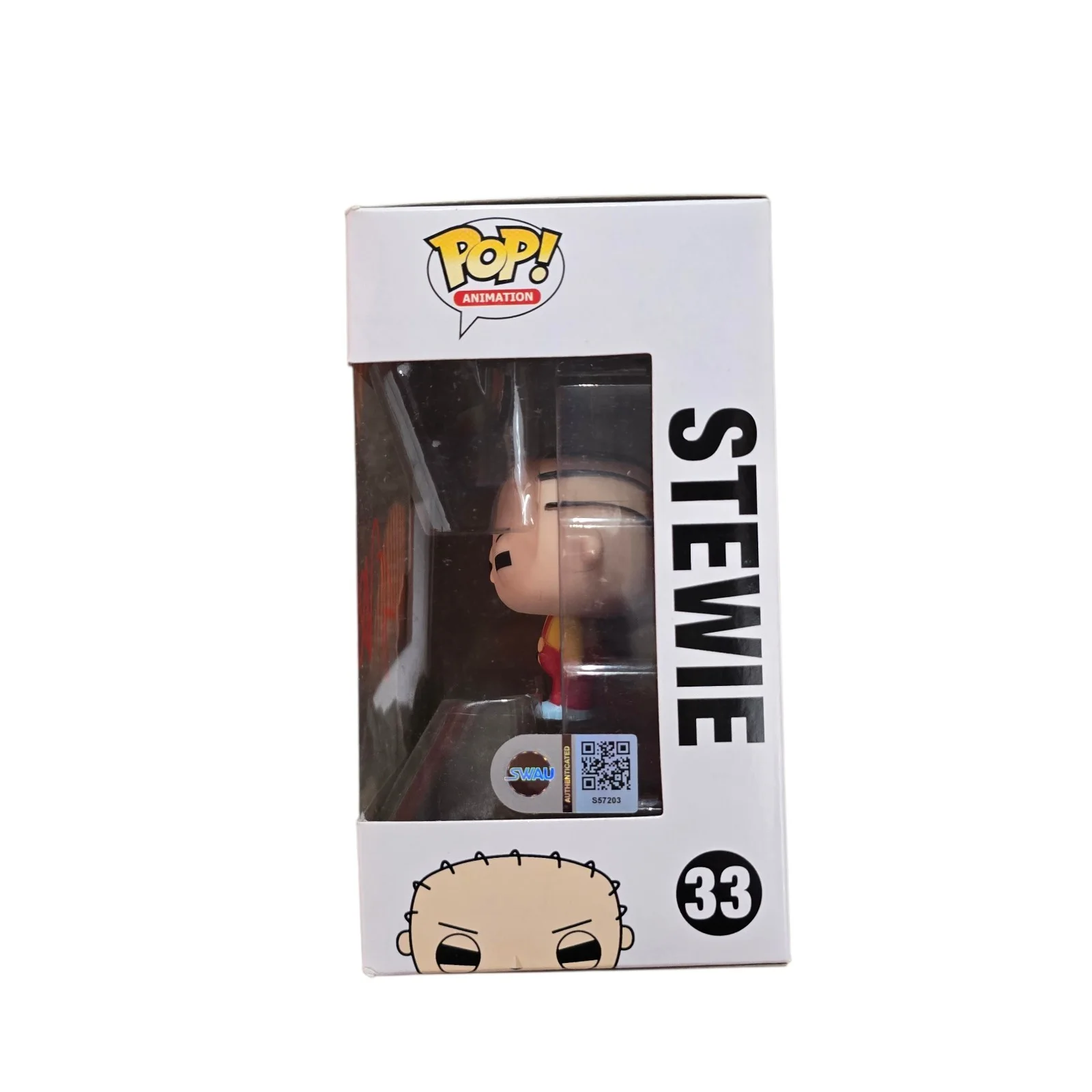 Seth MacFarlane — Seth MacFarlane Signed Stewie Funko 33 Family Guy SWAU Authenticated RARE, image 2