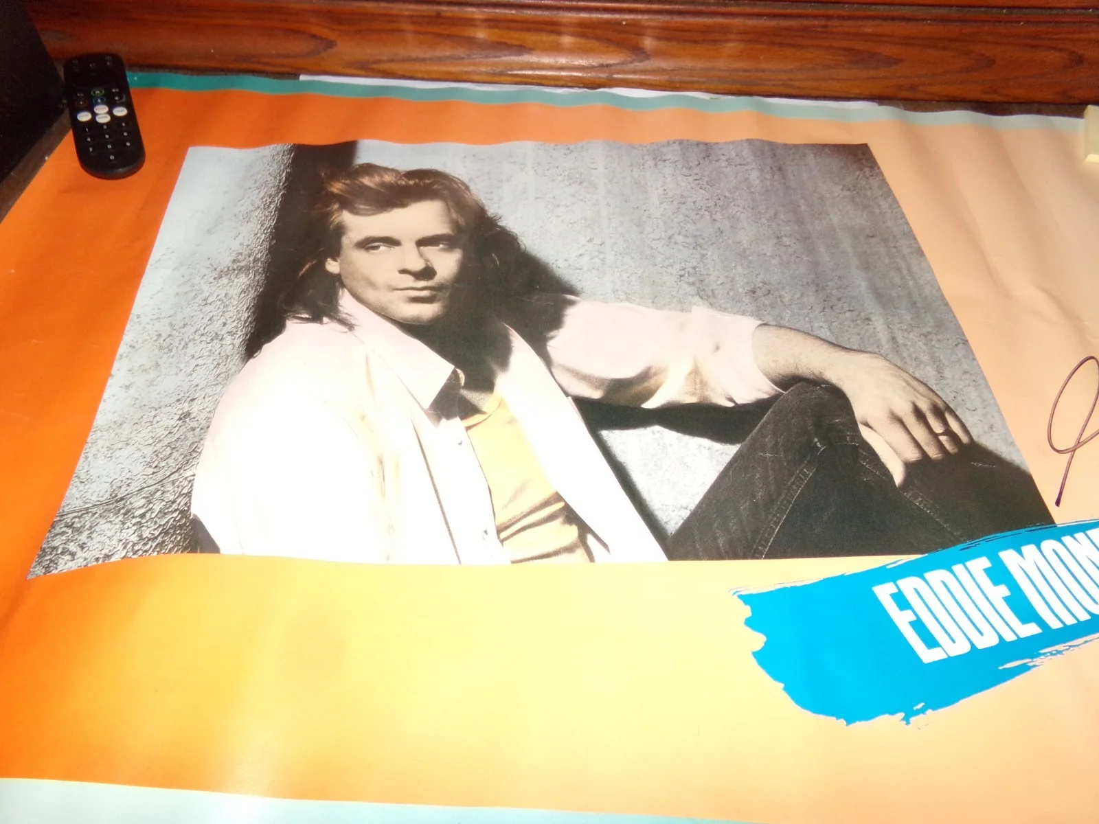 Vintage Autographed Eddy Money Poster Jeans T-shirt Eddy Money Signed Poster 88, изображение 3