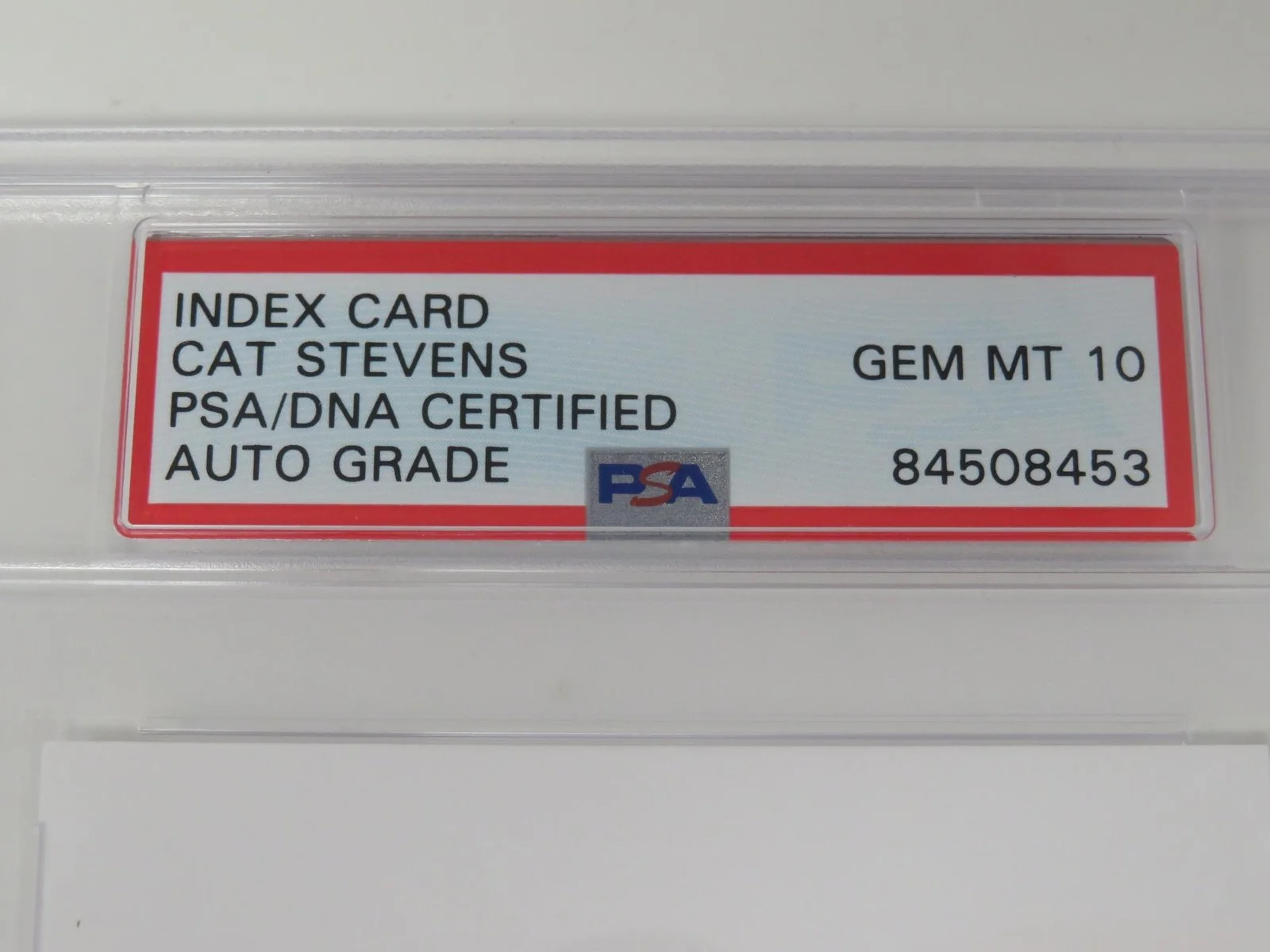 CAT STEVENS Signed Autograph 3x5 Index Card Slab JSA PSA 10 Auto, image 5