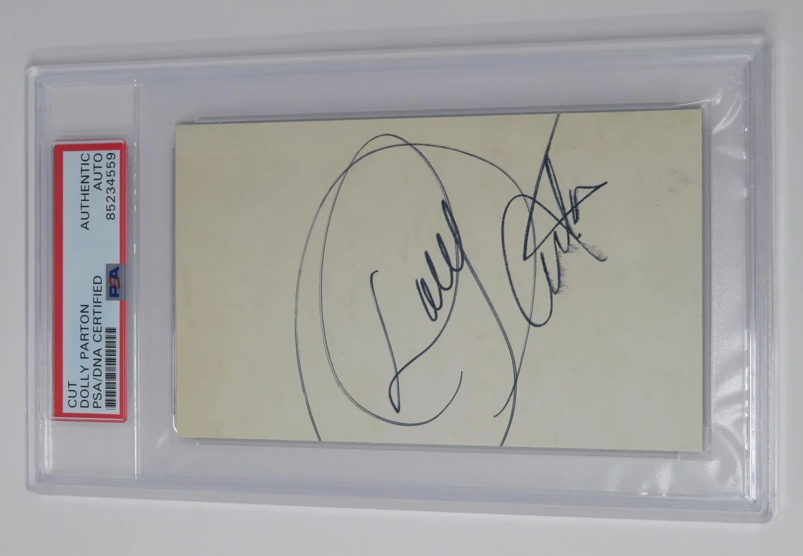 DOLLY PARTON Signed Autograph 3x5 Index Card Cut Page Slab PSA JSA, image 2