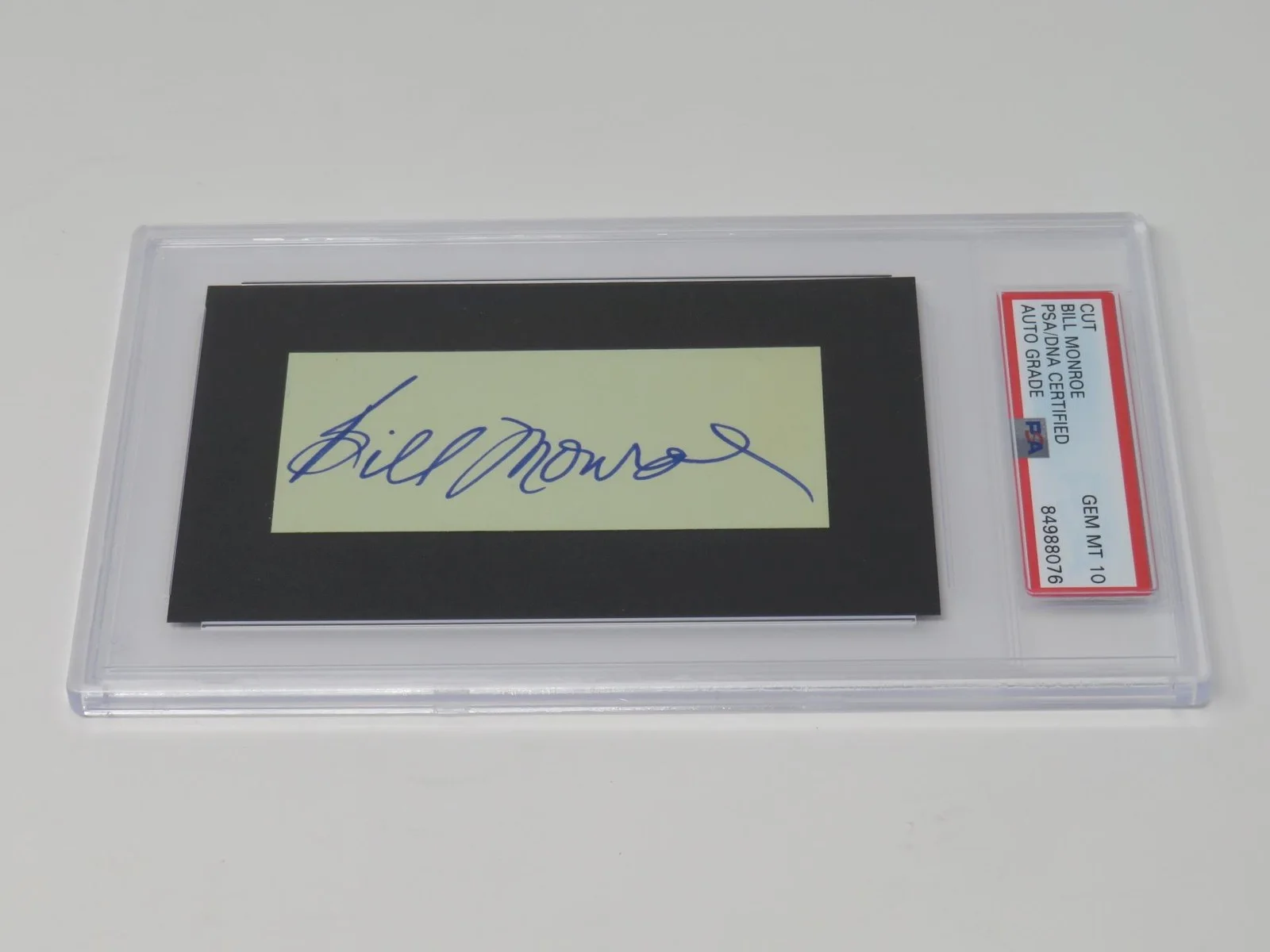 BILL MONROE Signed Autograph 3x5 Index Card Cut Page Slab JSA PSA 10 Auto, image 4