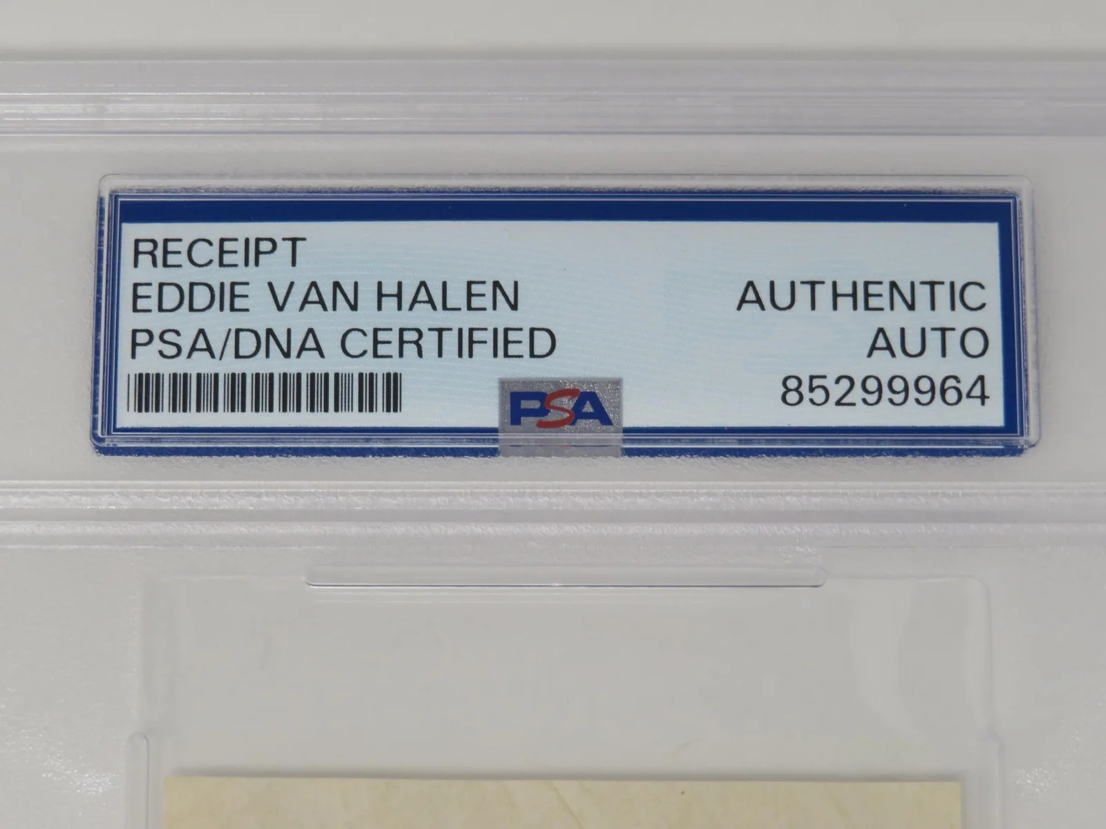 Eddie Van Halen VAN HALEN Signed Autograph Auto 1999 CC Receipt Slab PSA JSA, изображение 4
